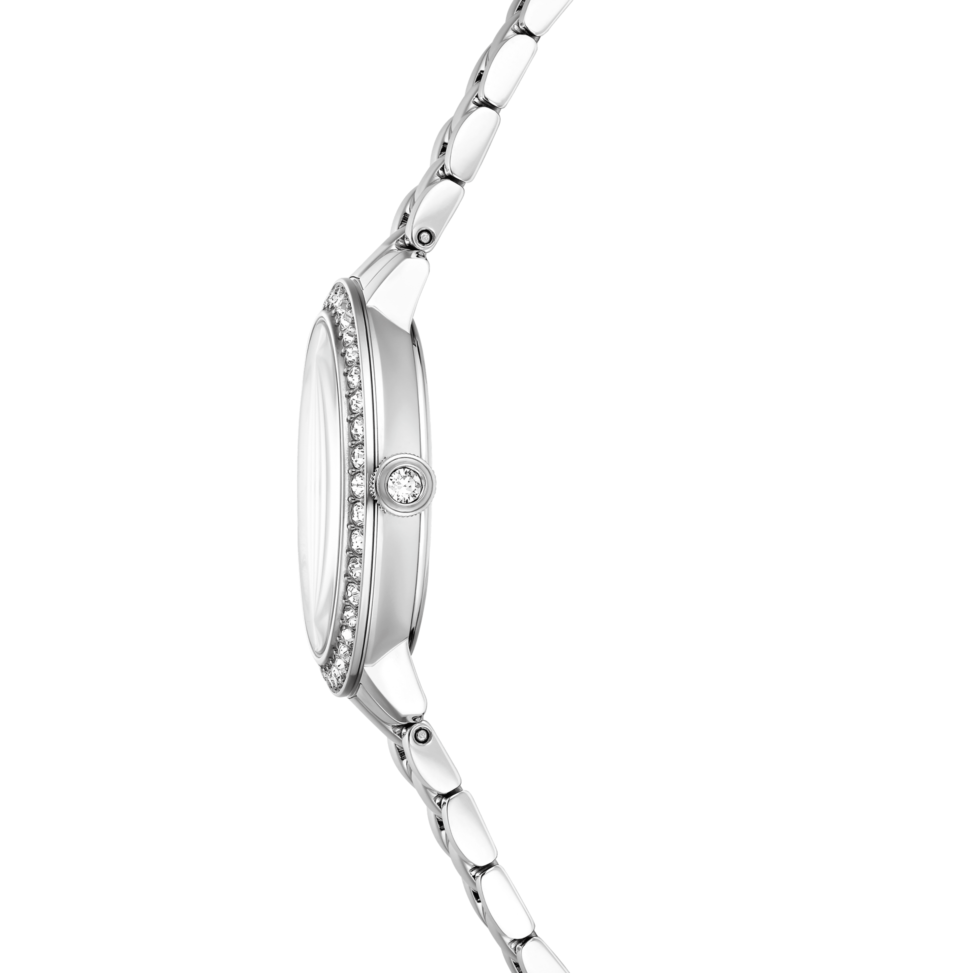 Matrix 3-link watch, Swiss Made, Metal bracelet, Silver tone, Stainless steel