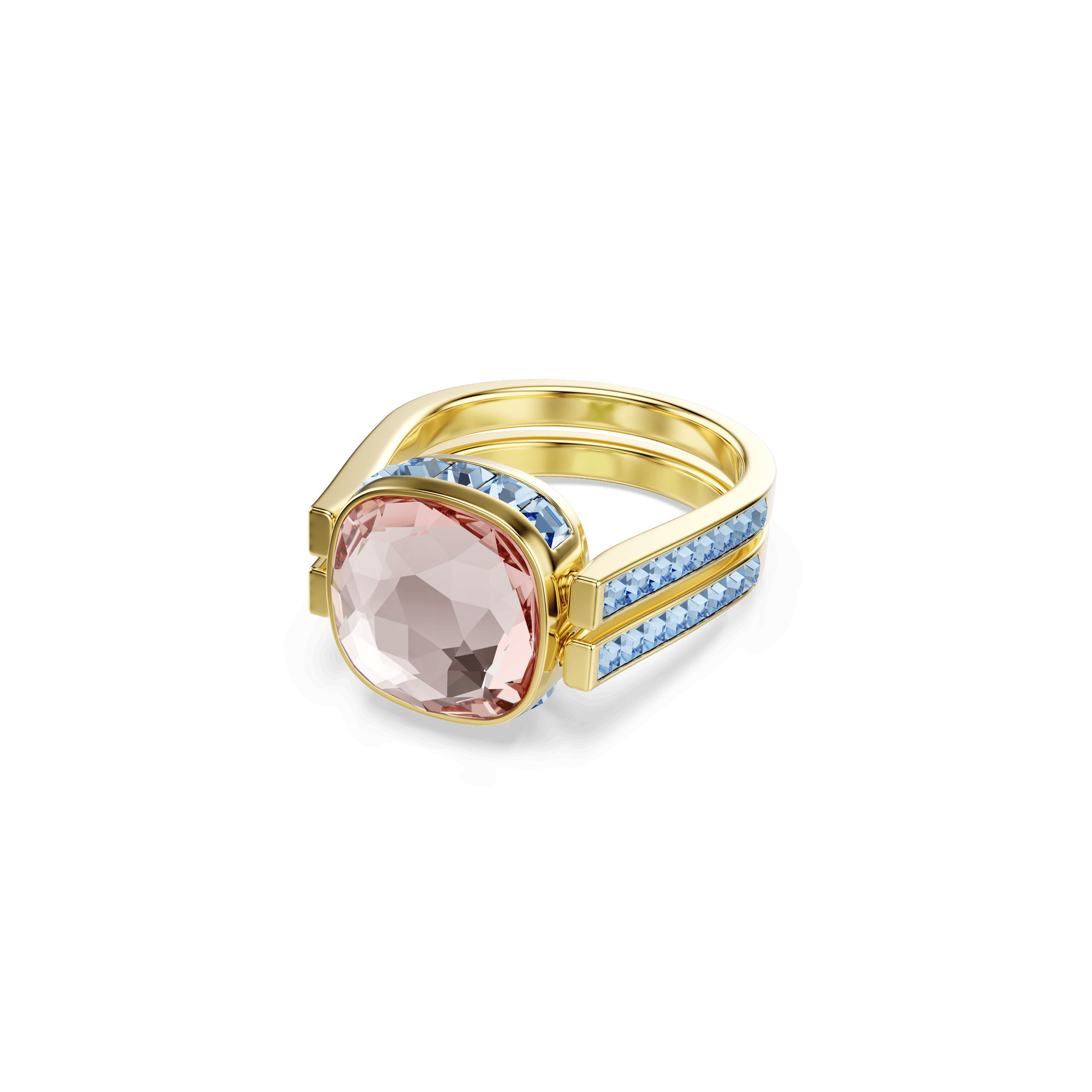 Chroma ring, Cushion cut, Multicolored, 18K gold finish