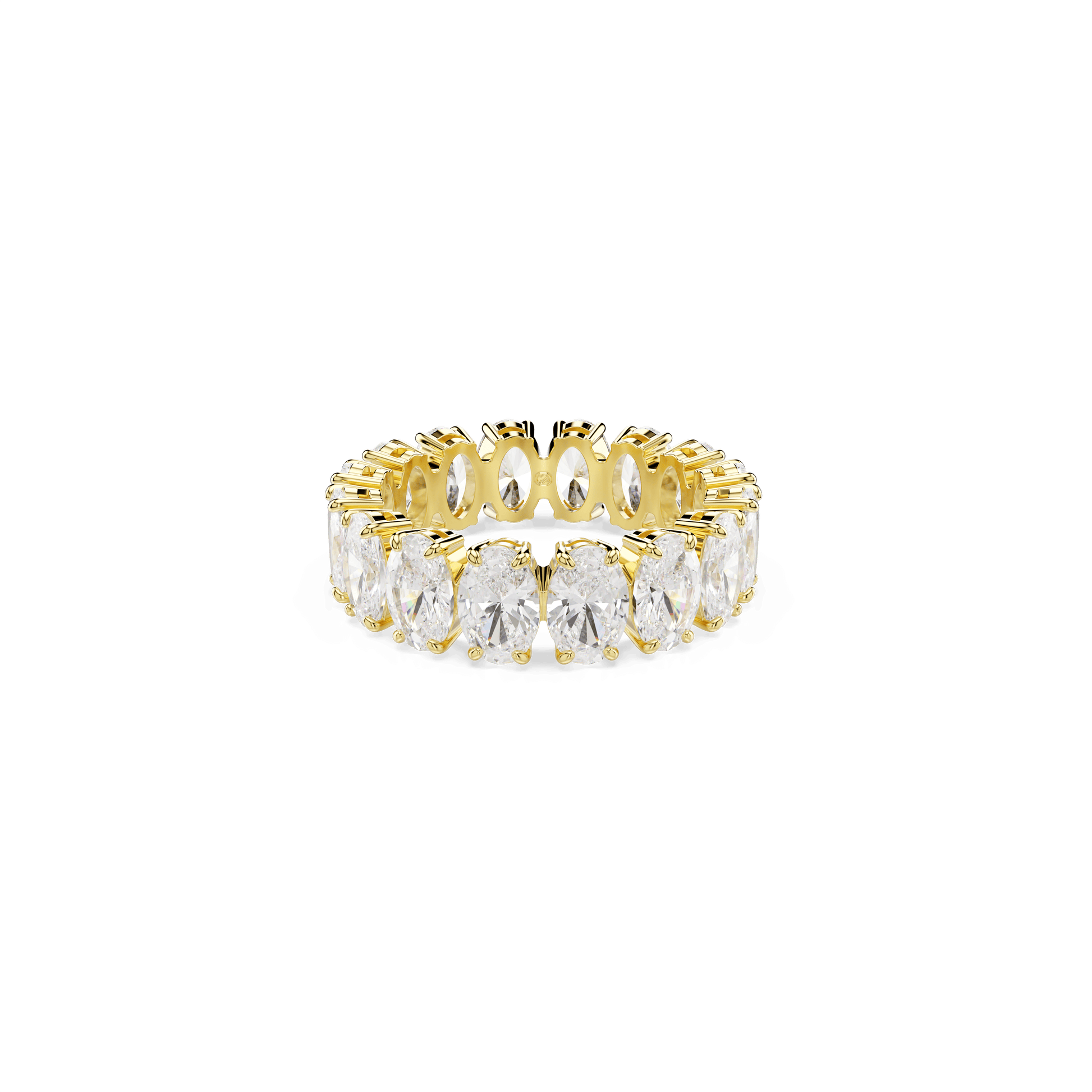 Matrix ring, Oval cut, White, 18K gold finish