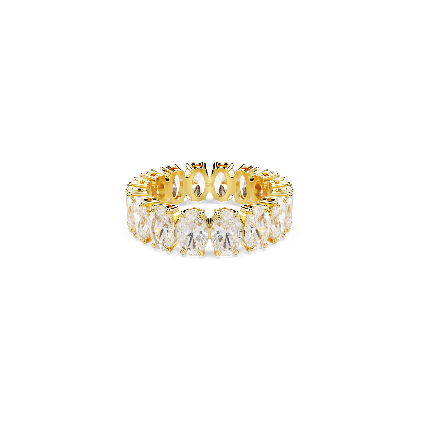 Swarovski Matrix ring, Oval cut, White, Gold-tone plated