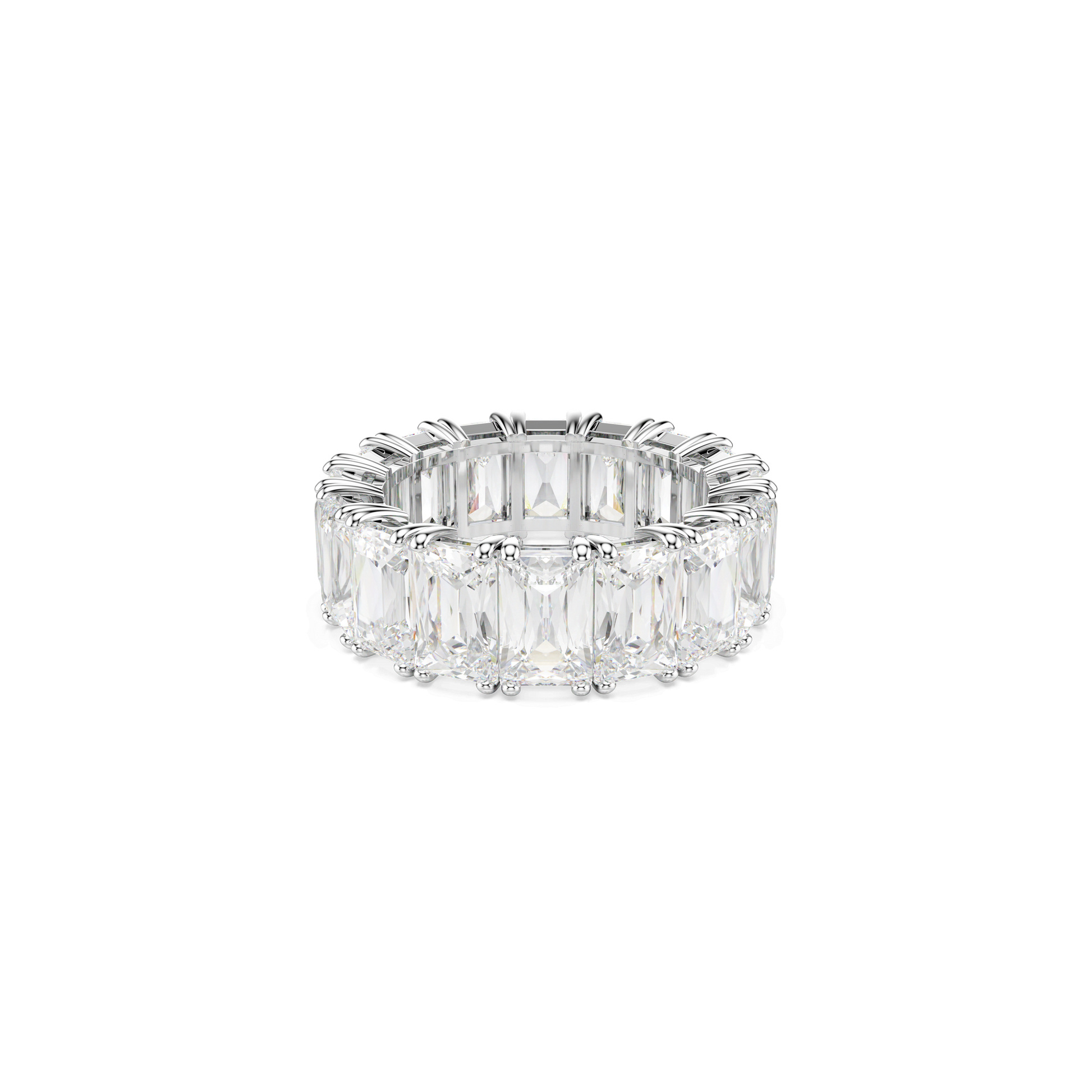 Matrix Vittore ring, Baguette cut, White, Rhodium plated