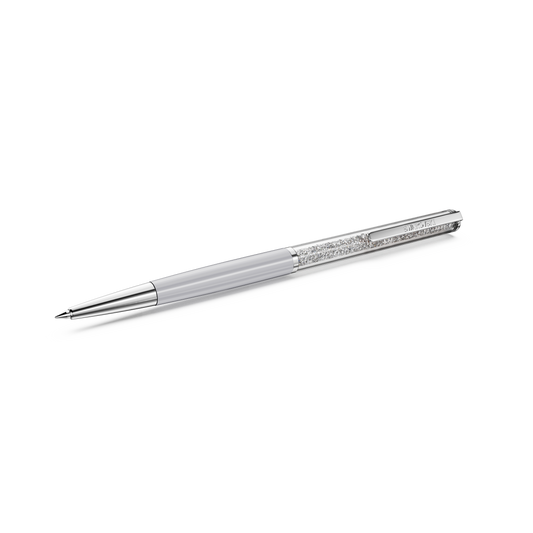 Swarovski Crystalline Silk ballpoint pen, White, White lacquered, Chrome Plated