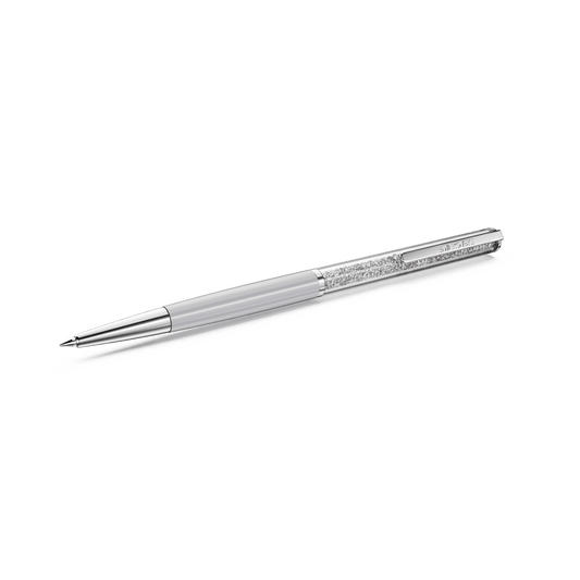 Crystalline ballpoint pen, Gray, Gray lacquered, Chrome Plated