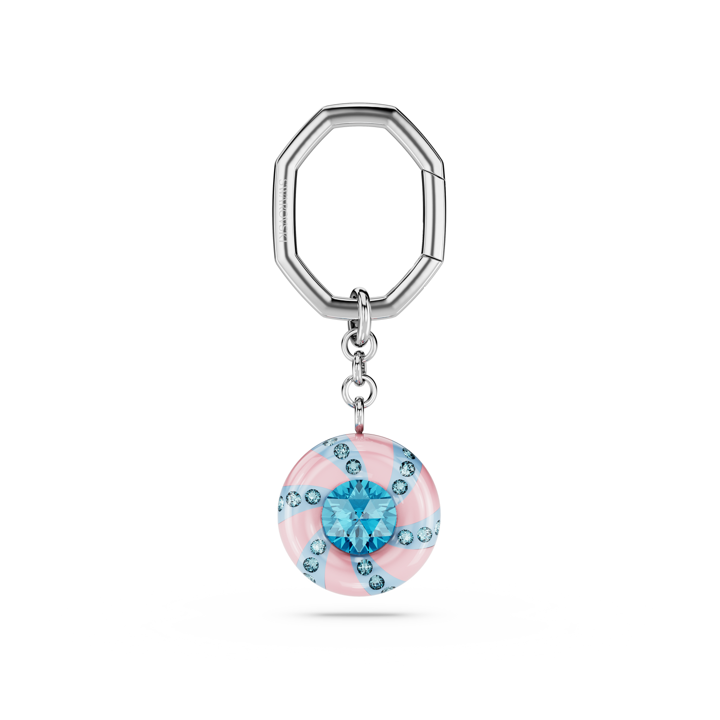 Swarovski Dulcis key ring, Round cut, Multicolored, Rhodium plated