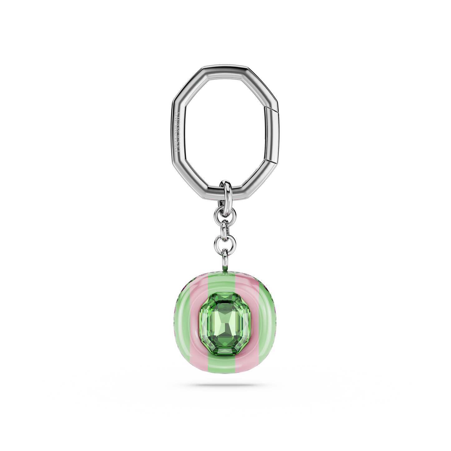 Swarovski Dulcis key ring, Octagon cut, Multicolored, Rhodium plated