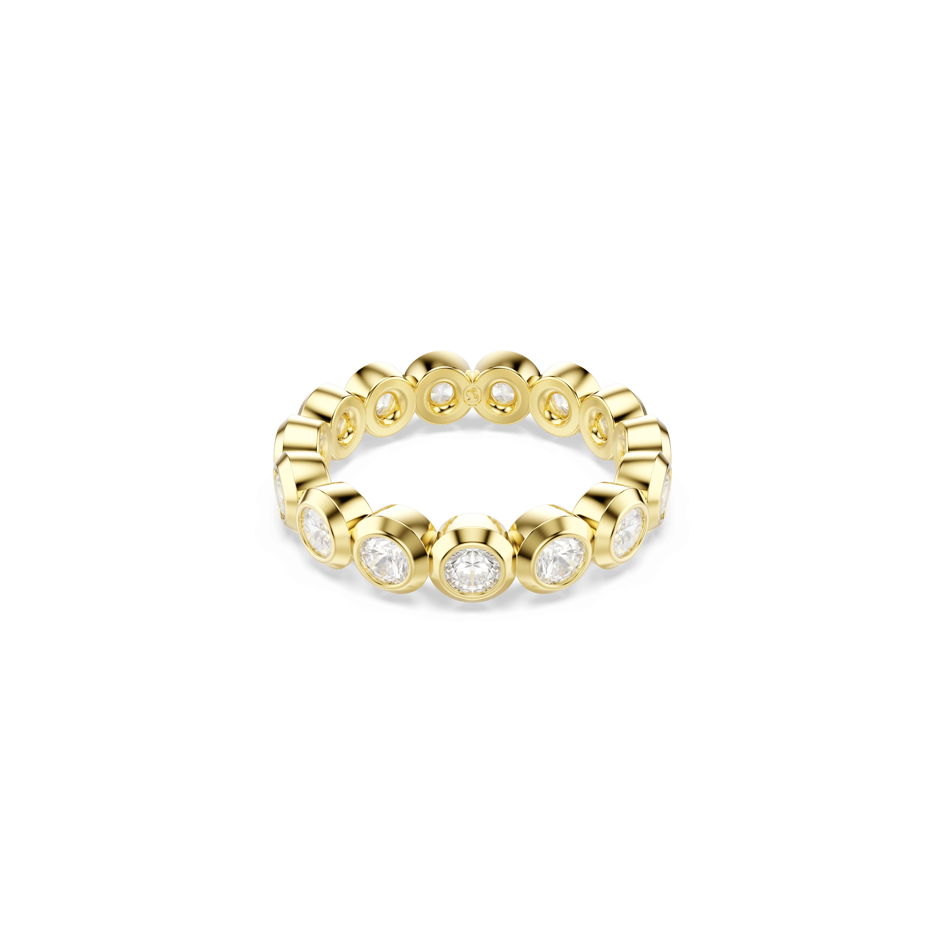 Imber ring, Round cut, White, 18K gold finish