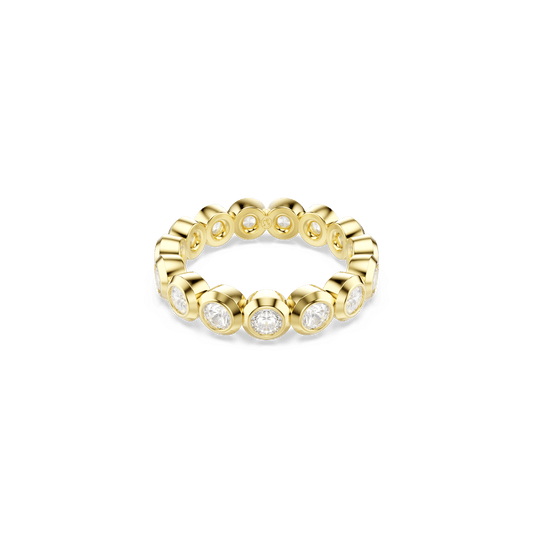 Imber ring, Round cut, White, 18K gold finish