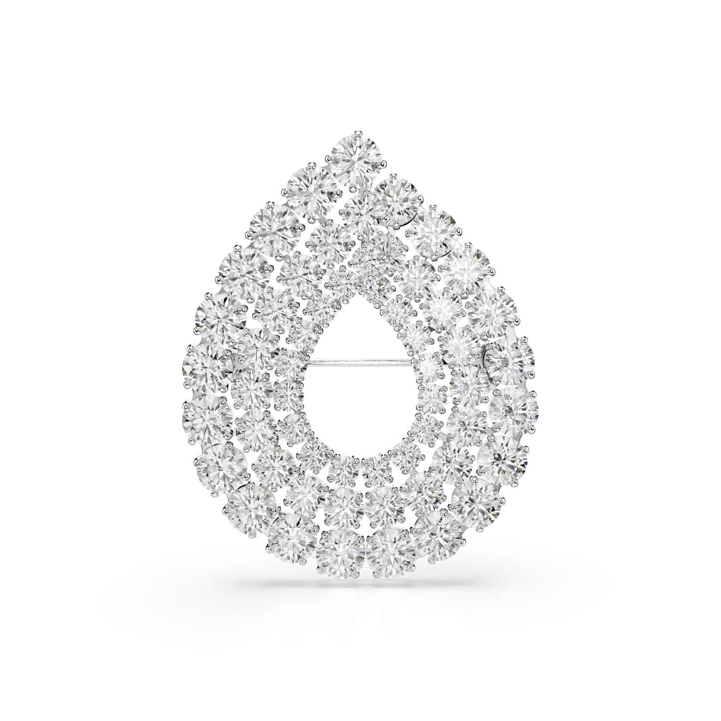 Swarovski Matrix brooch, Round cut, White, Rhodium plated