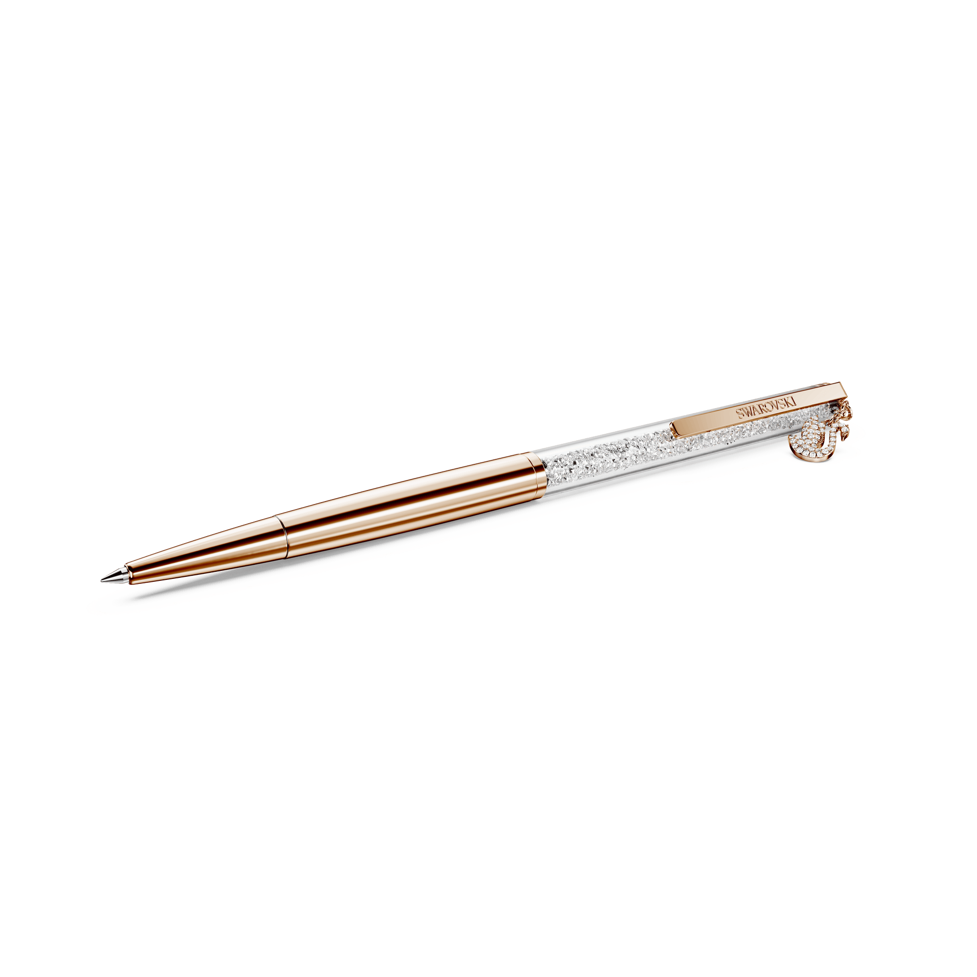 Crystalline ballpoint pen, Swan, Rose gold-tone plated