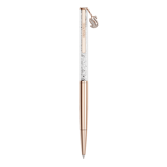 Crystalline ballpoint pen, Swan, Rose gold-tone plated