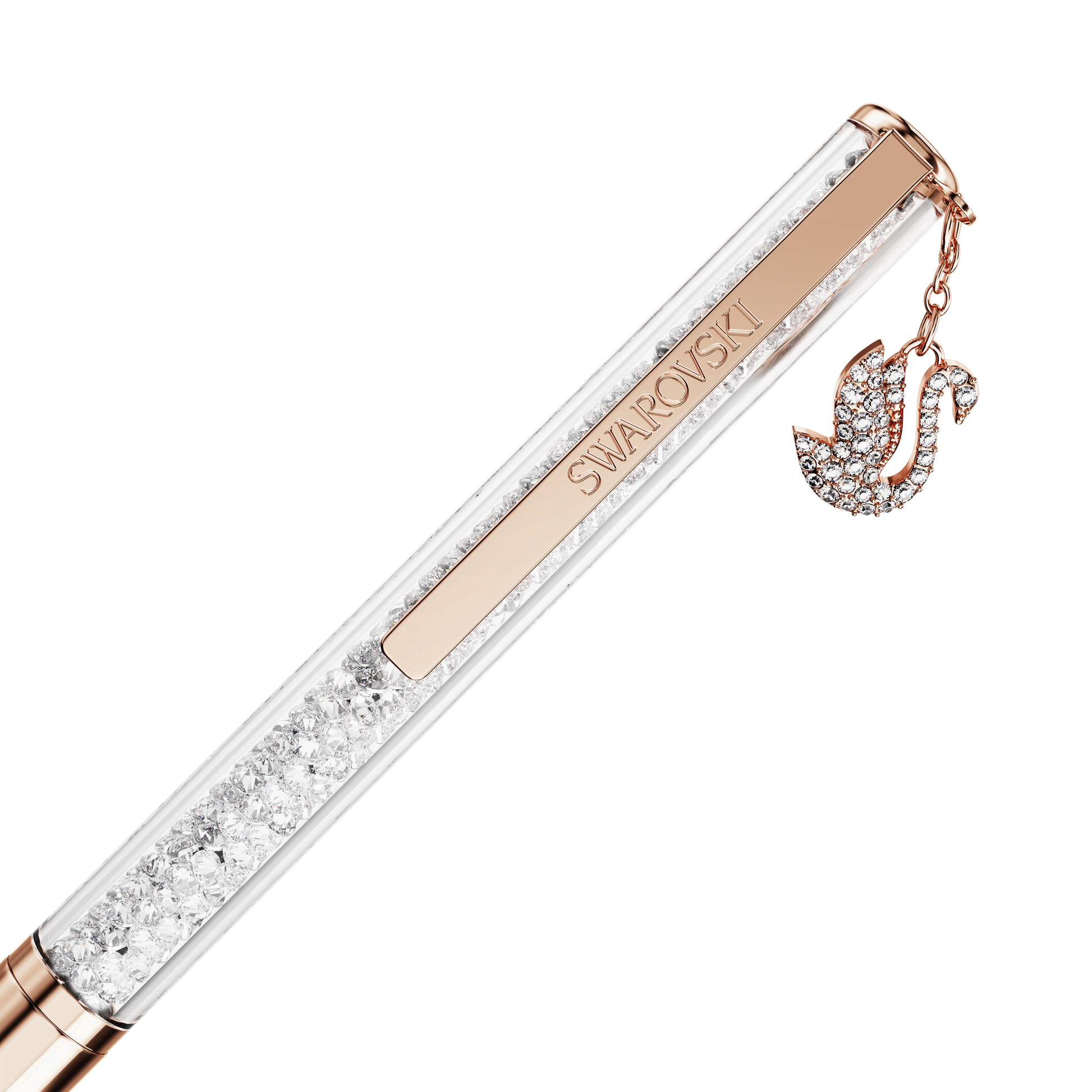 Crystalline ballpoint pen, Swan, Rose gold-tone plated