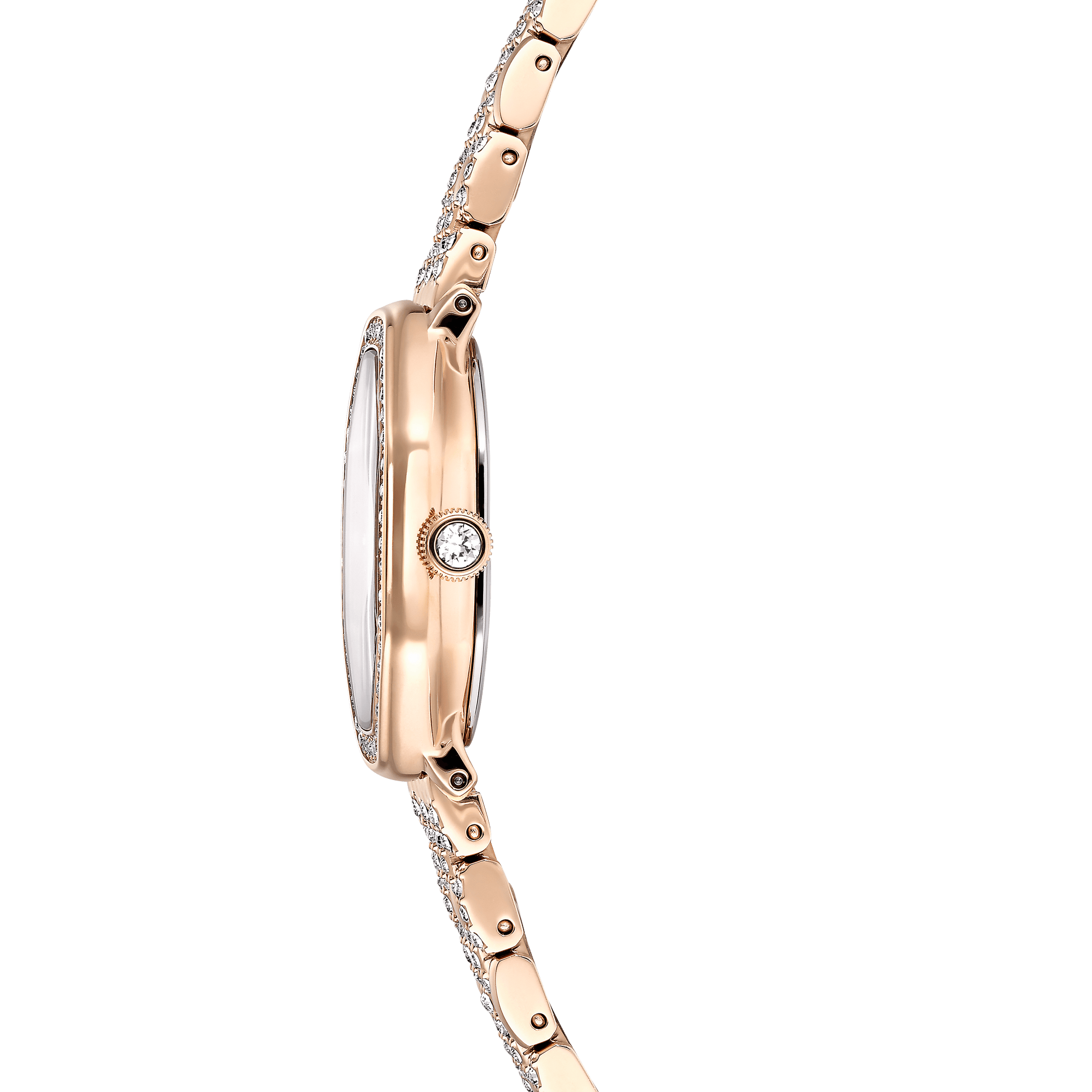 Dextera octagon watch, Swiss Made, Metal bracelet, Gold tone, Rose gold-tone finish