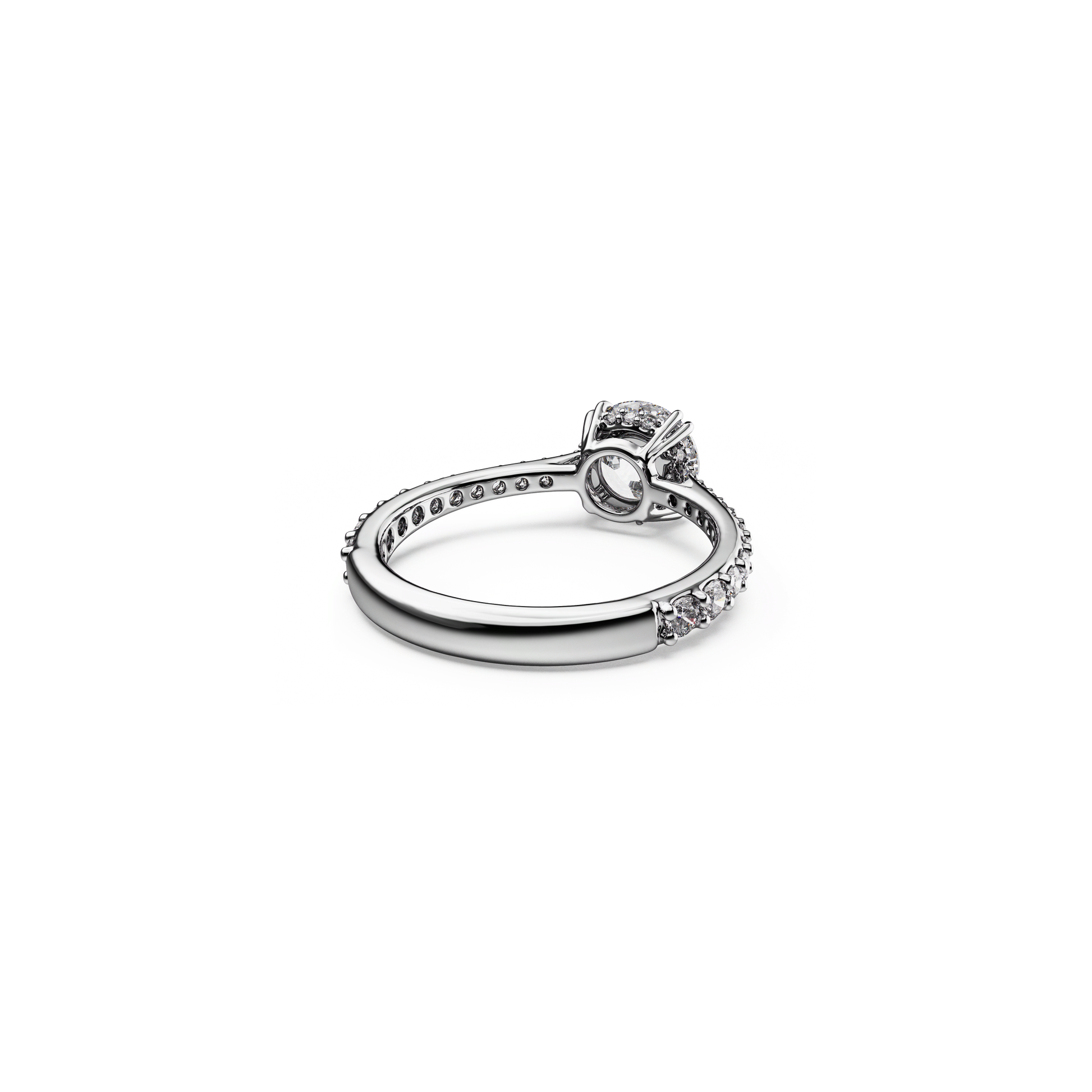 Stilla cocktail ring, Round cut, Pavé, White, Silver-tone finish