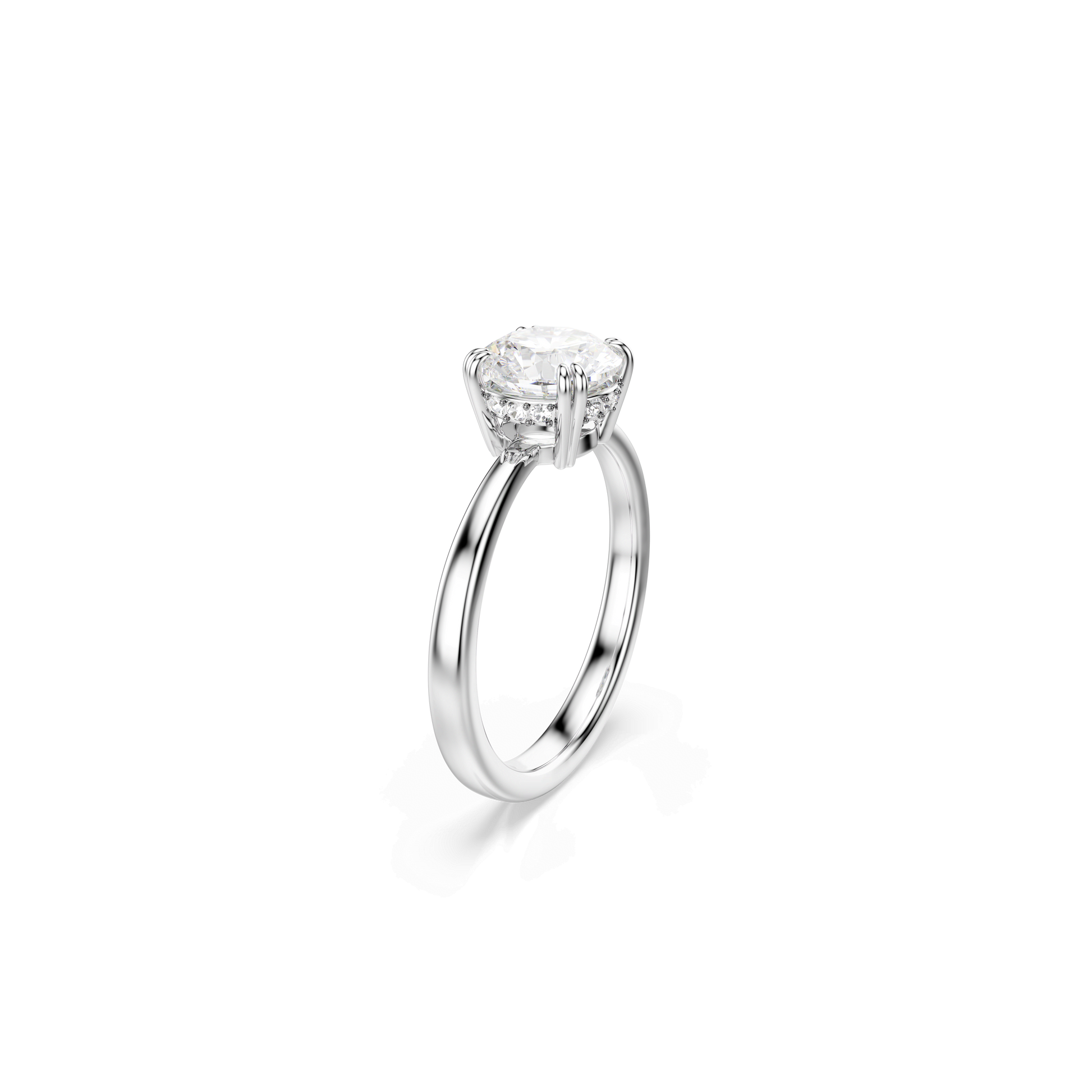 Stilla cocktail ring, Round cut, White, Silver-tone finish