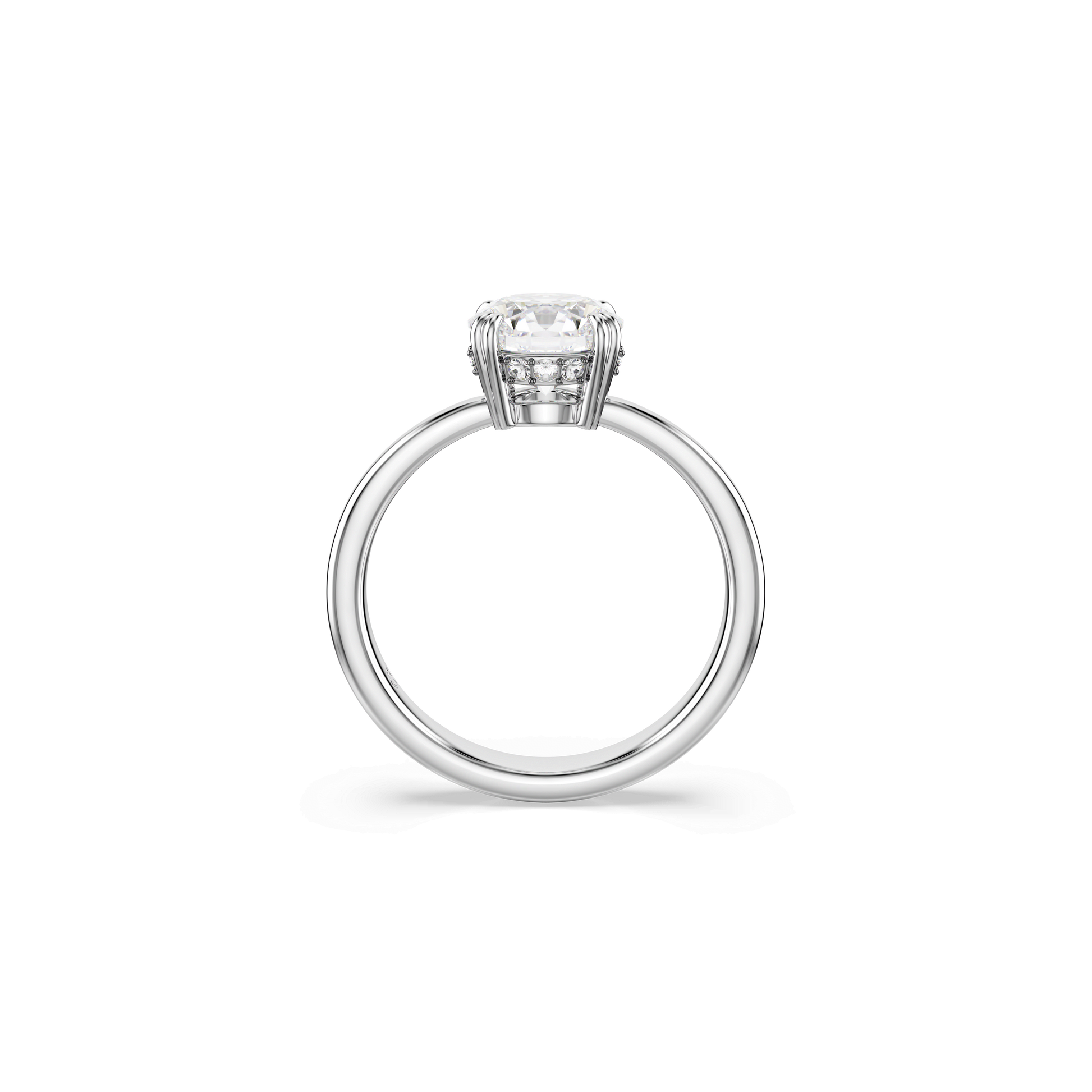 Stilla cocktail ring, Round cut, White, Silver-tone finish