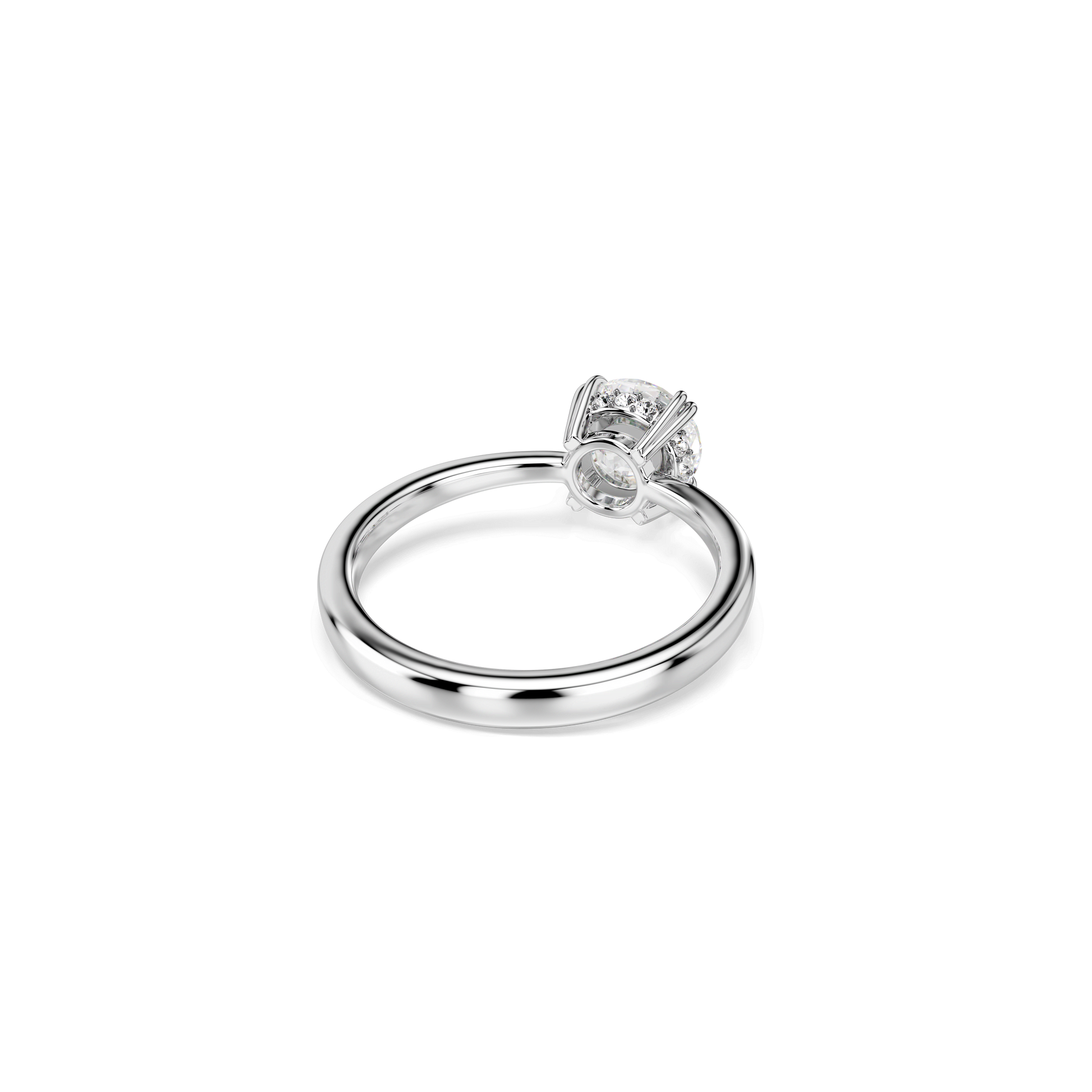 Stilla cocktail ring, Round cut, White, Silver-tone finish
