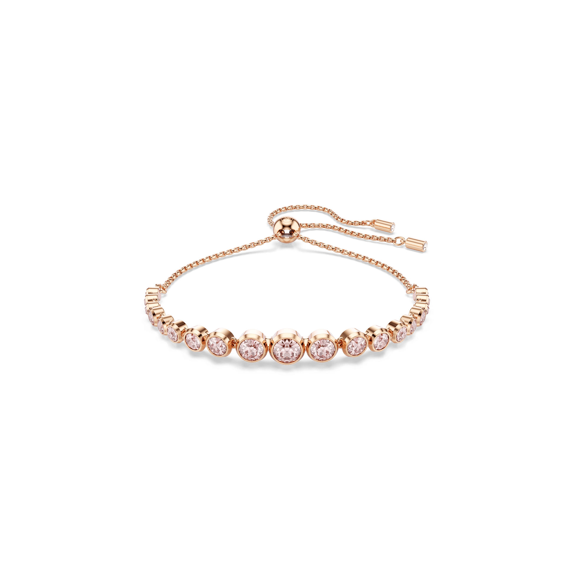 Imber bracelet, Mixed round cuts, Pink, 18K rose gold finish