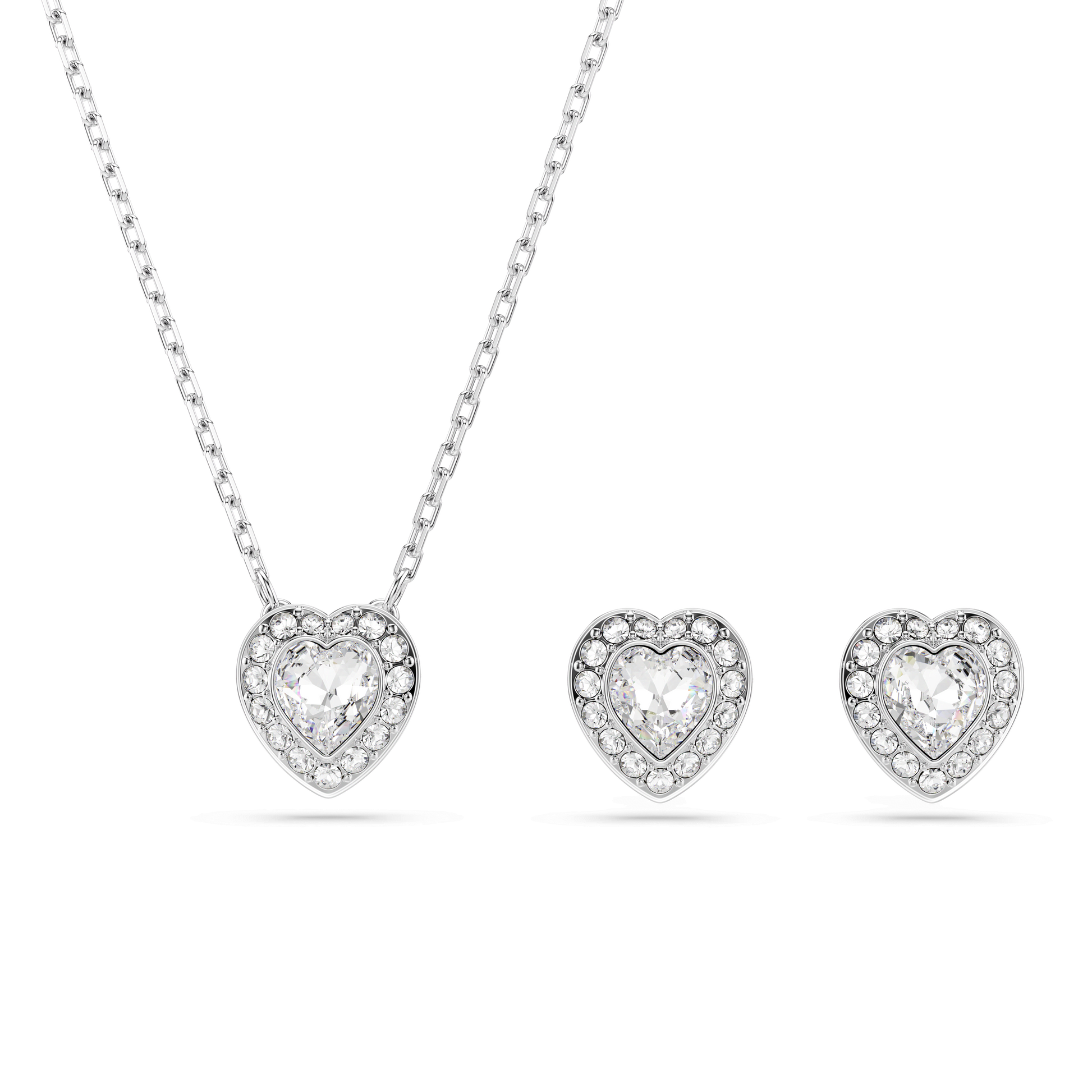 Ariana Grande x Swarovski set, Mixed cuts, Heart, White, Rhodium plated