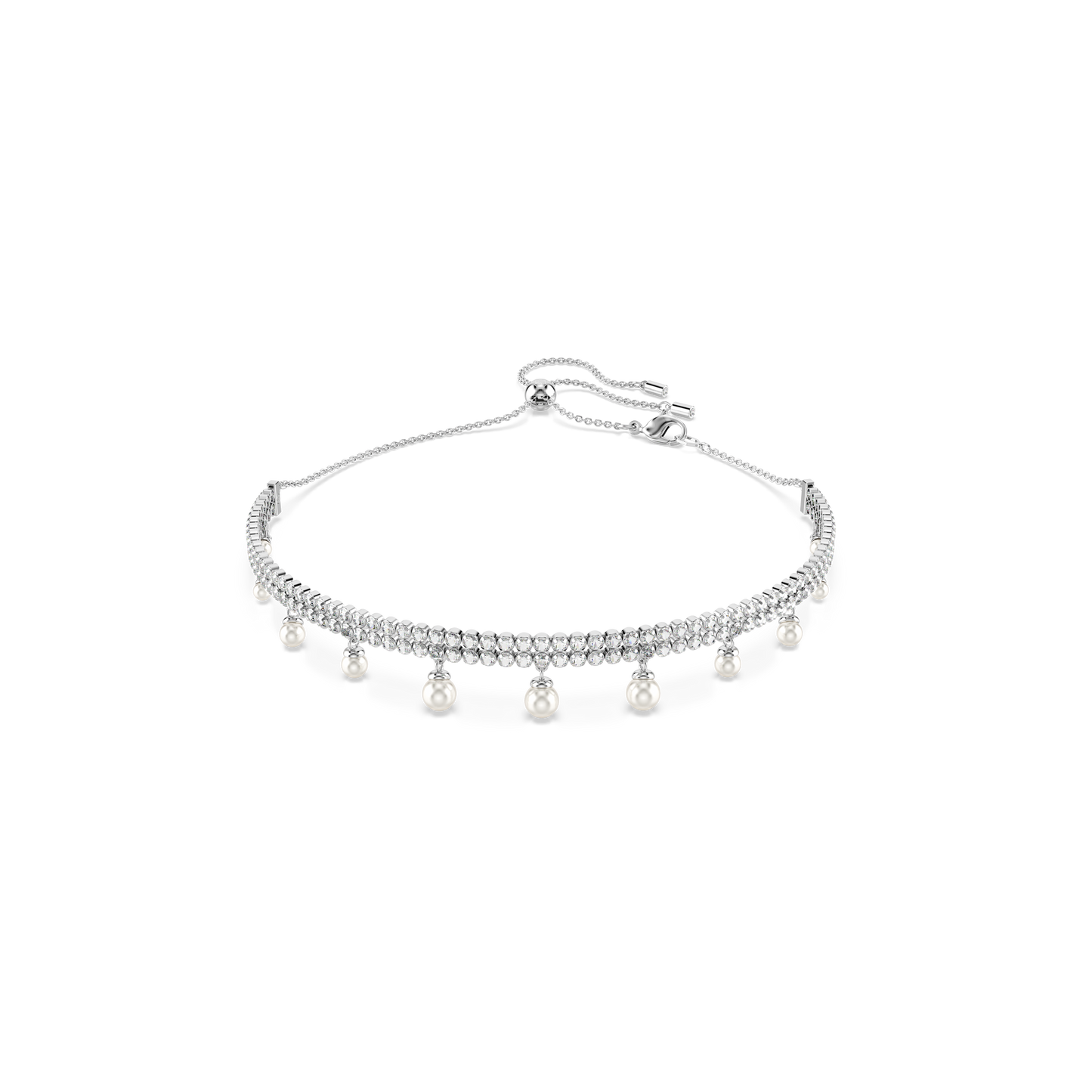Swarovski Ariana Grande x Swarovski choker, Crystal pearl, Round cut, White, Rhodium plated
