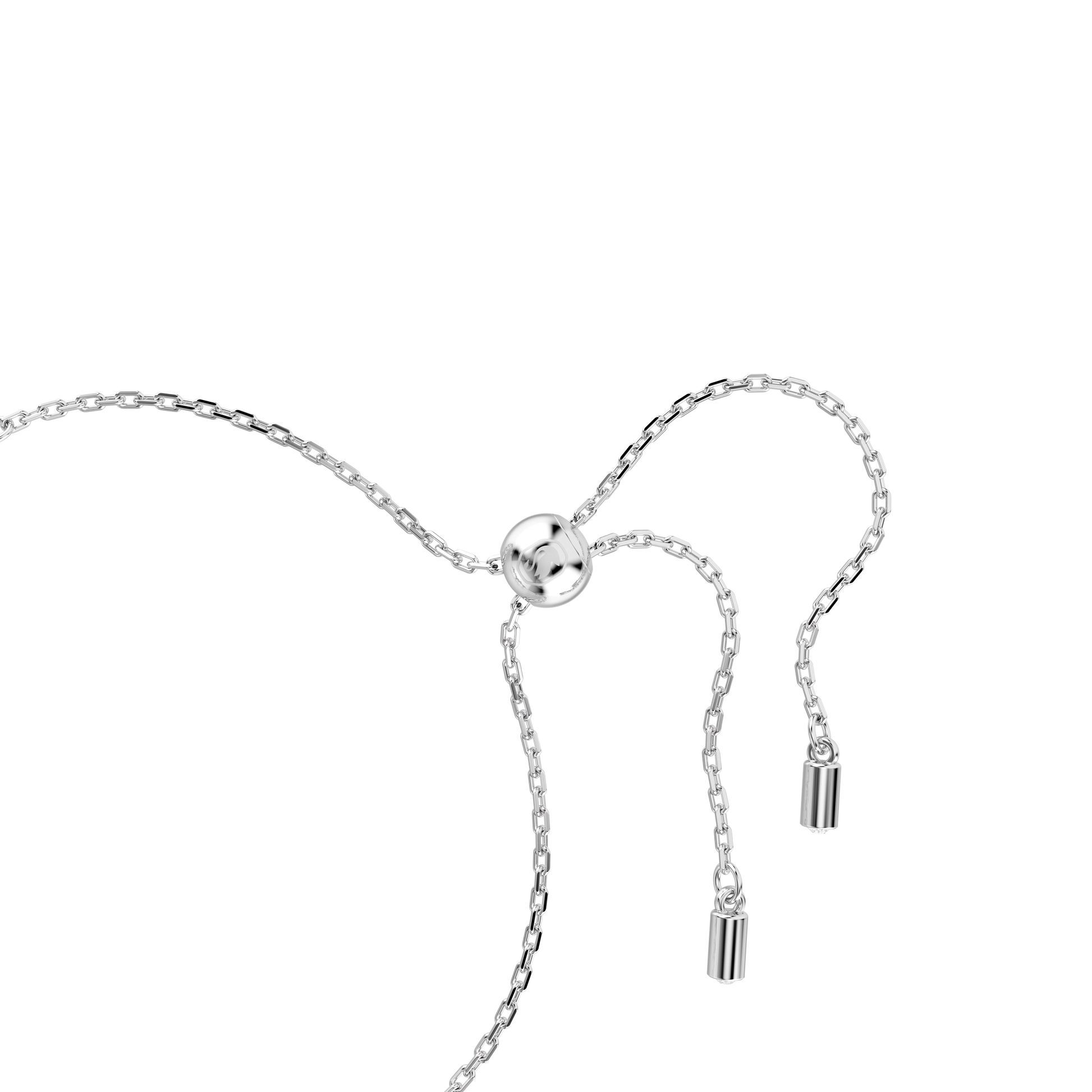 Constella bangle, Crystal pearl, Round cuts, White, Rhodium plated