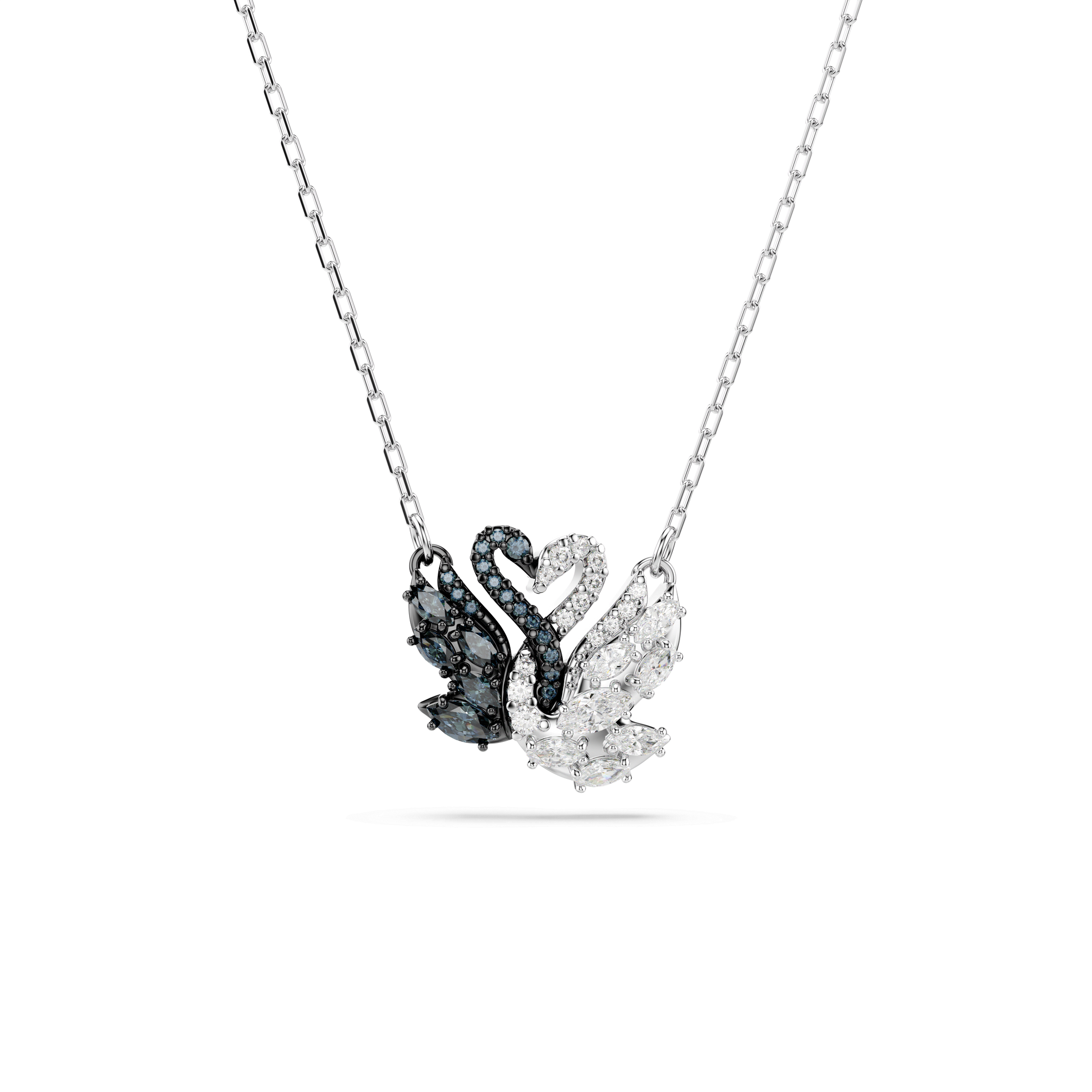 Swan pendant, Swan, Black, Mixed metal finish
