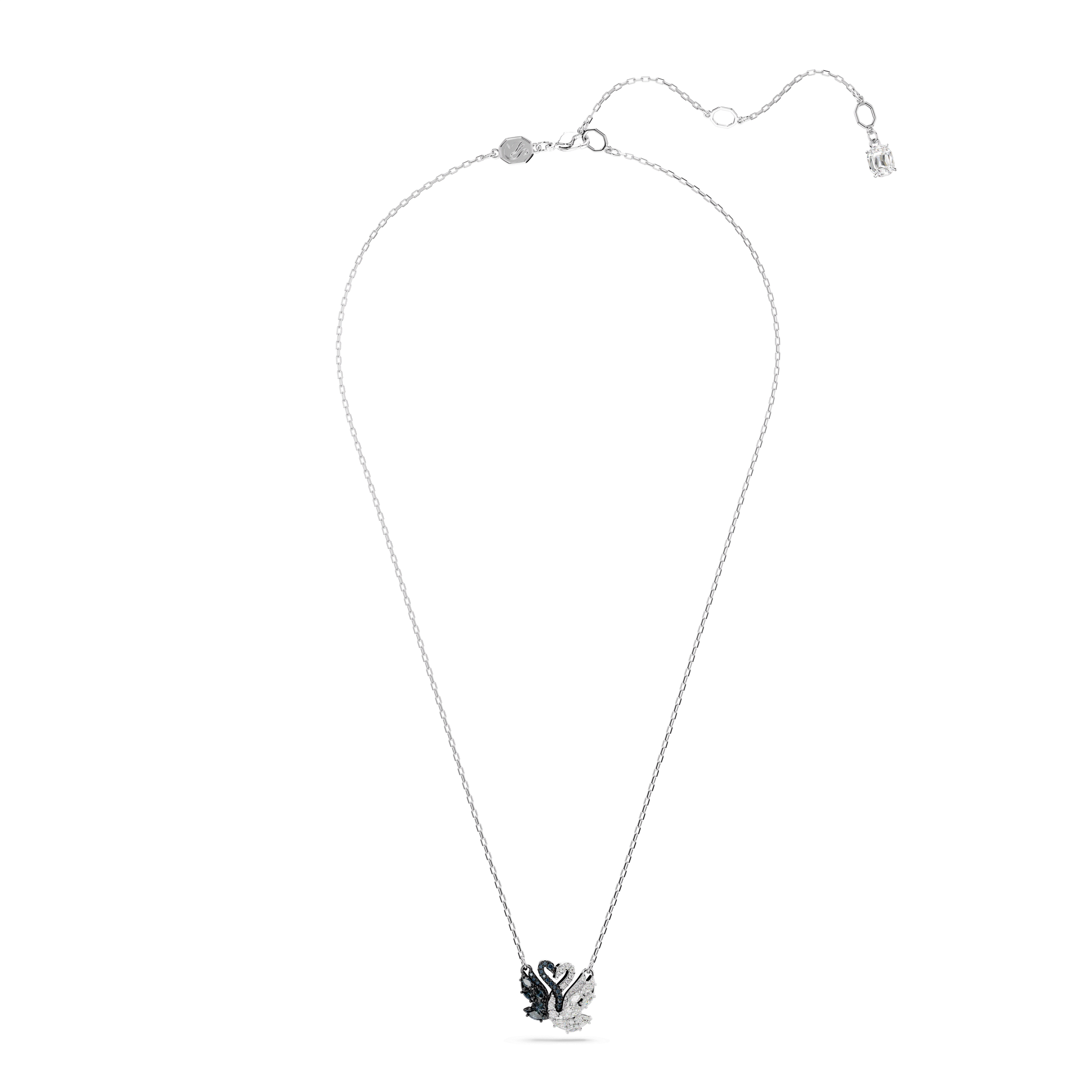 Swan pendant, Swan, Black, Mixed metal finish