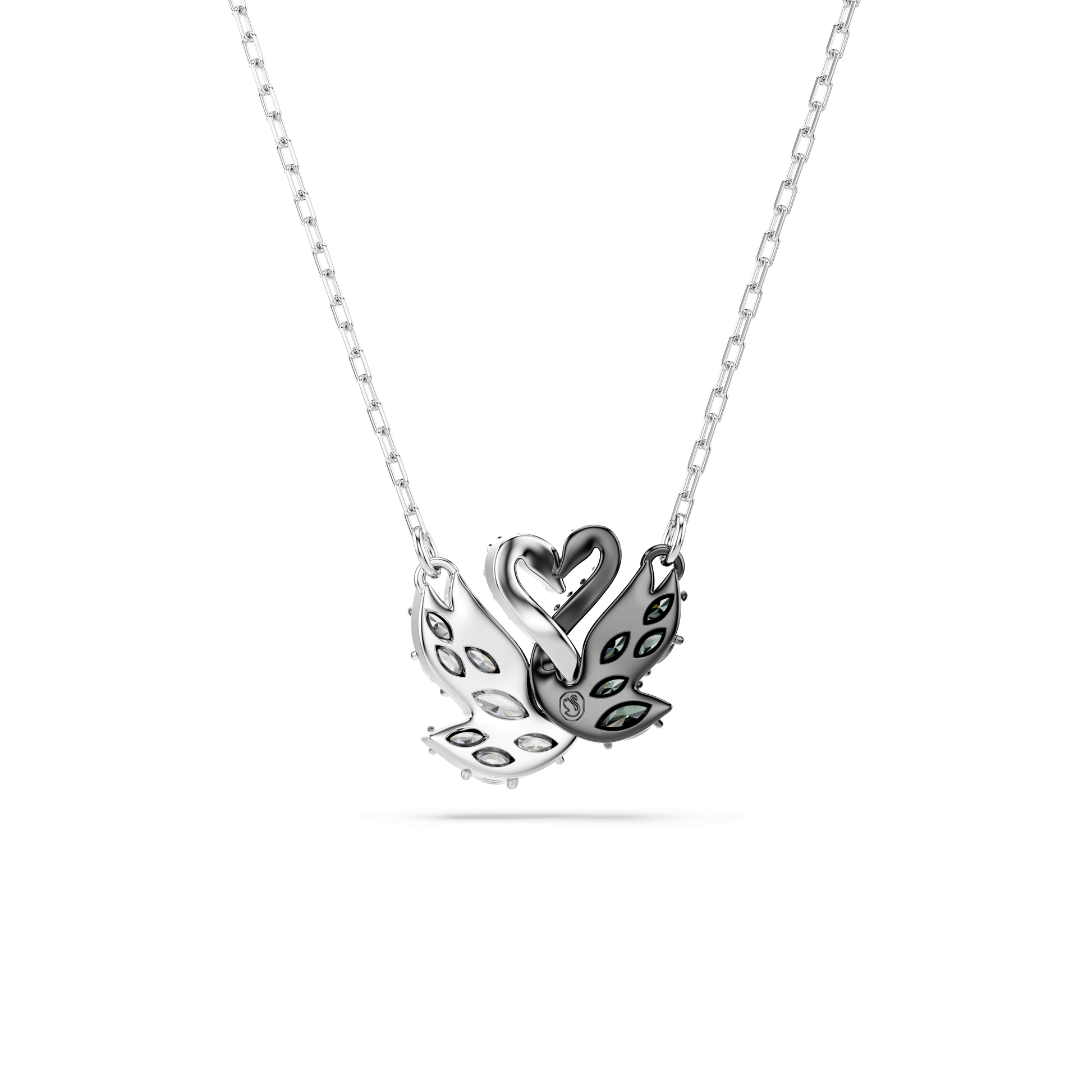 Swan pendant, Swan, Black, Mixed metal finish