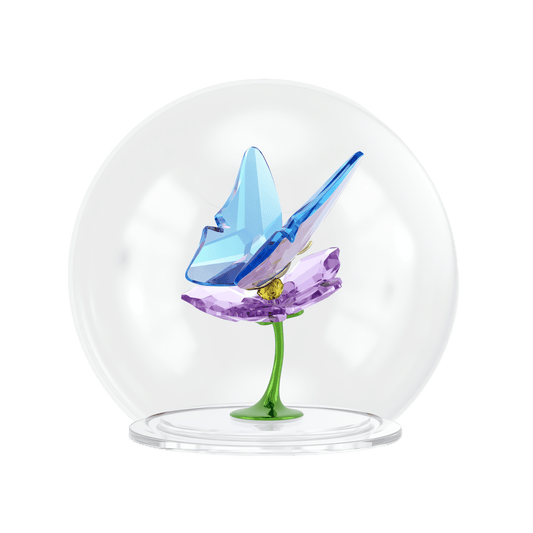 Idyllia Glass Ball Butterfly and Flower