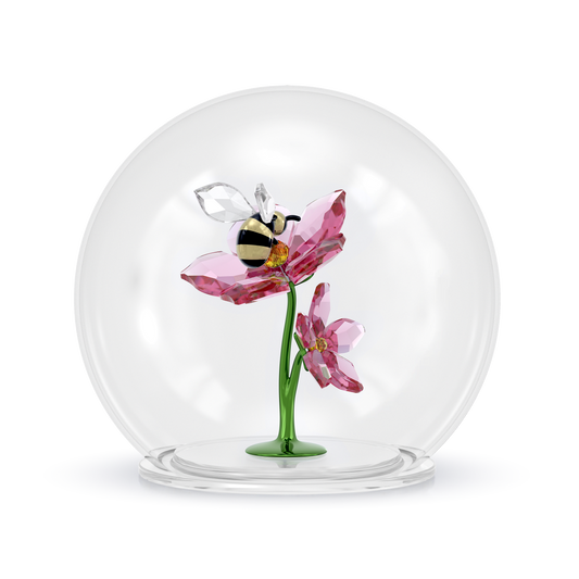 Idyllia Glass Ball Bee and Flowers