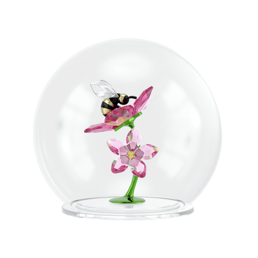 Idyllia Glass Ball Bee and Flowers
