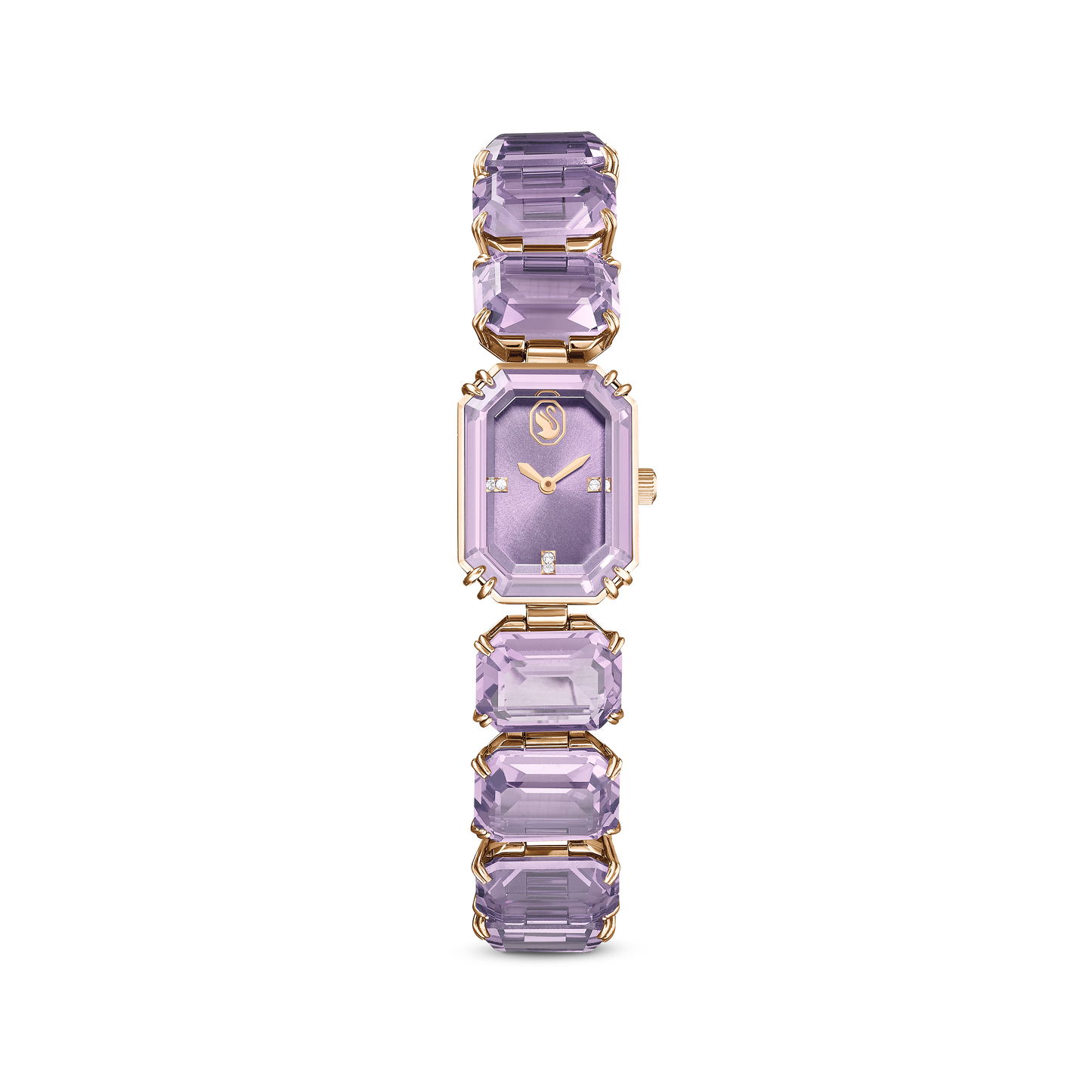 Swarovski Watch, Octagon cut bracelet, Purple, Champagne gold-tone finish