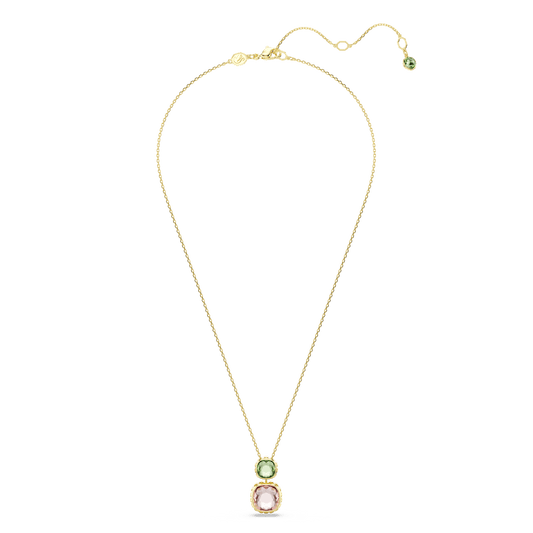 Chroma pendant, Cushion cut, Multicolored, 18K gold finish