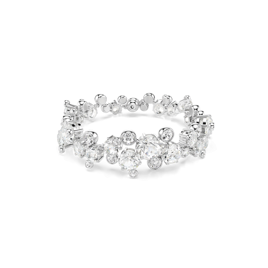 Constella bracelet, Mixed cuts, White, Rhodium plated