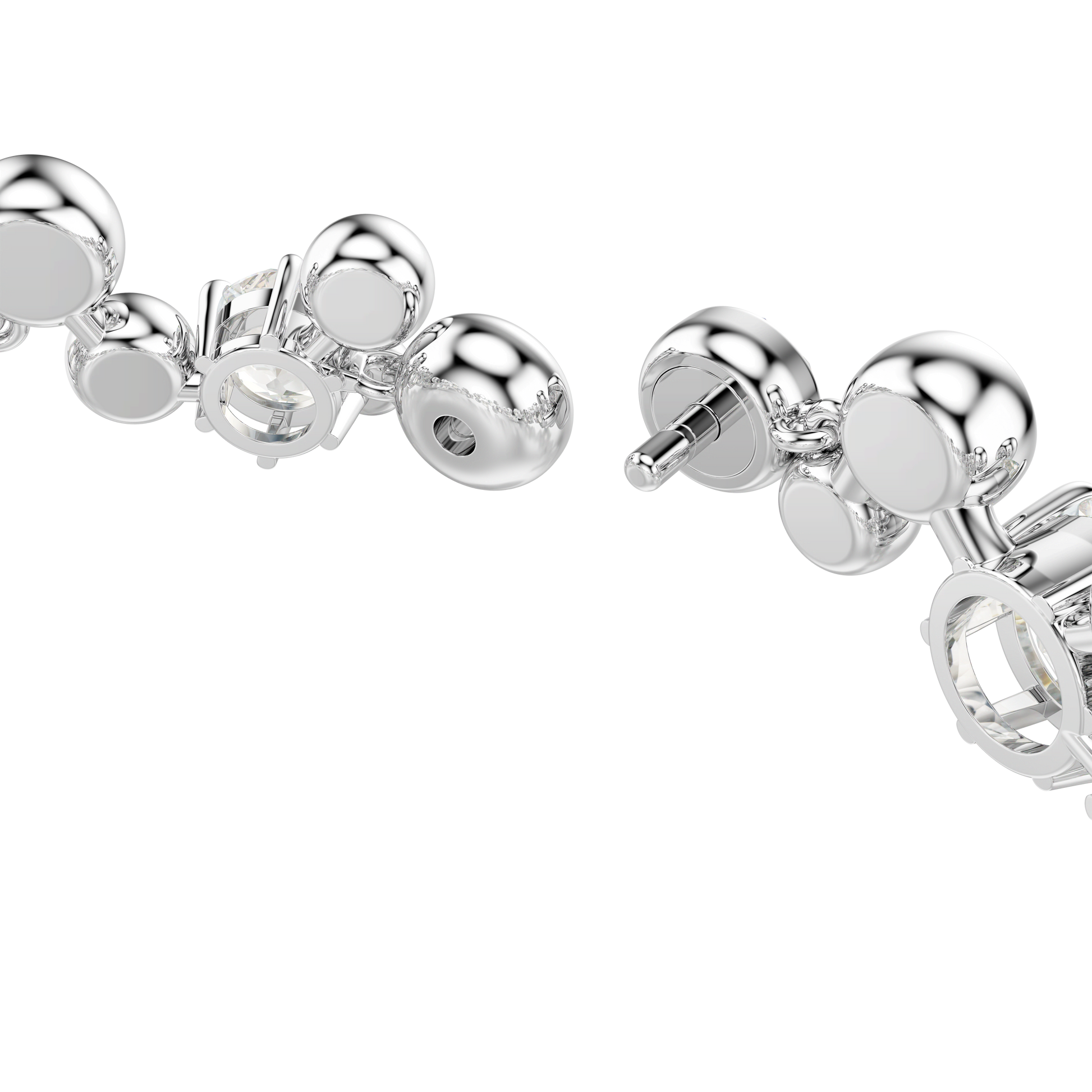 Constella bracelet, Mixed cuts, White, Rhodium plated