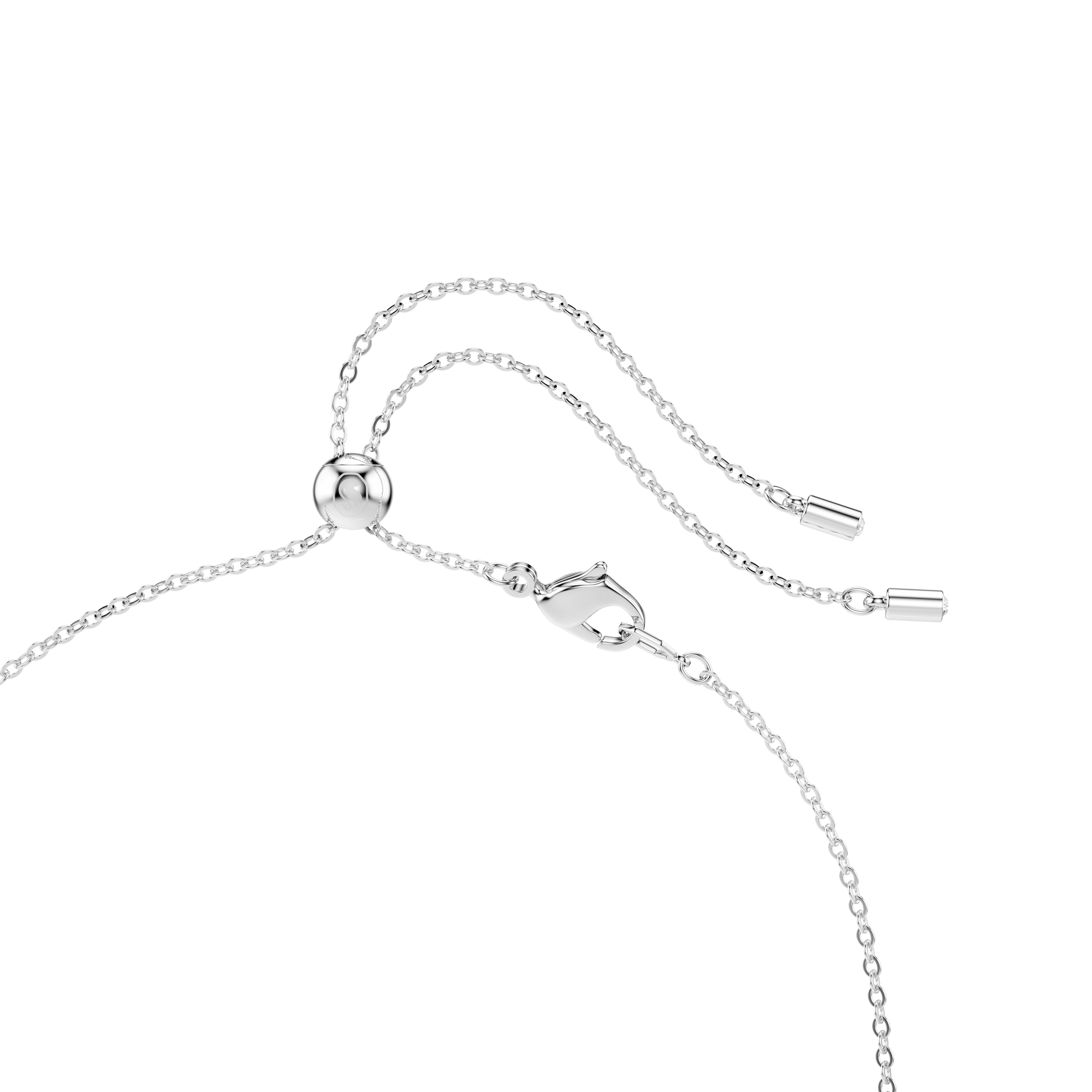 Constella necklace, Mixed cuts, White, Rhodium plated
