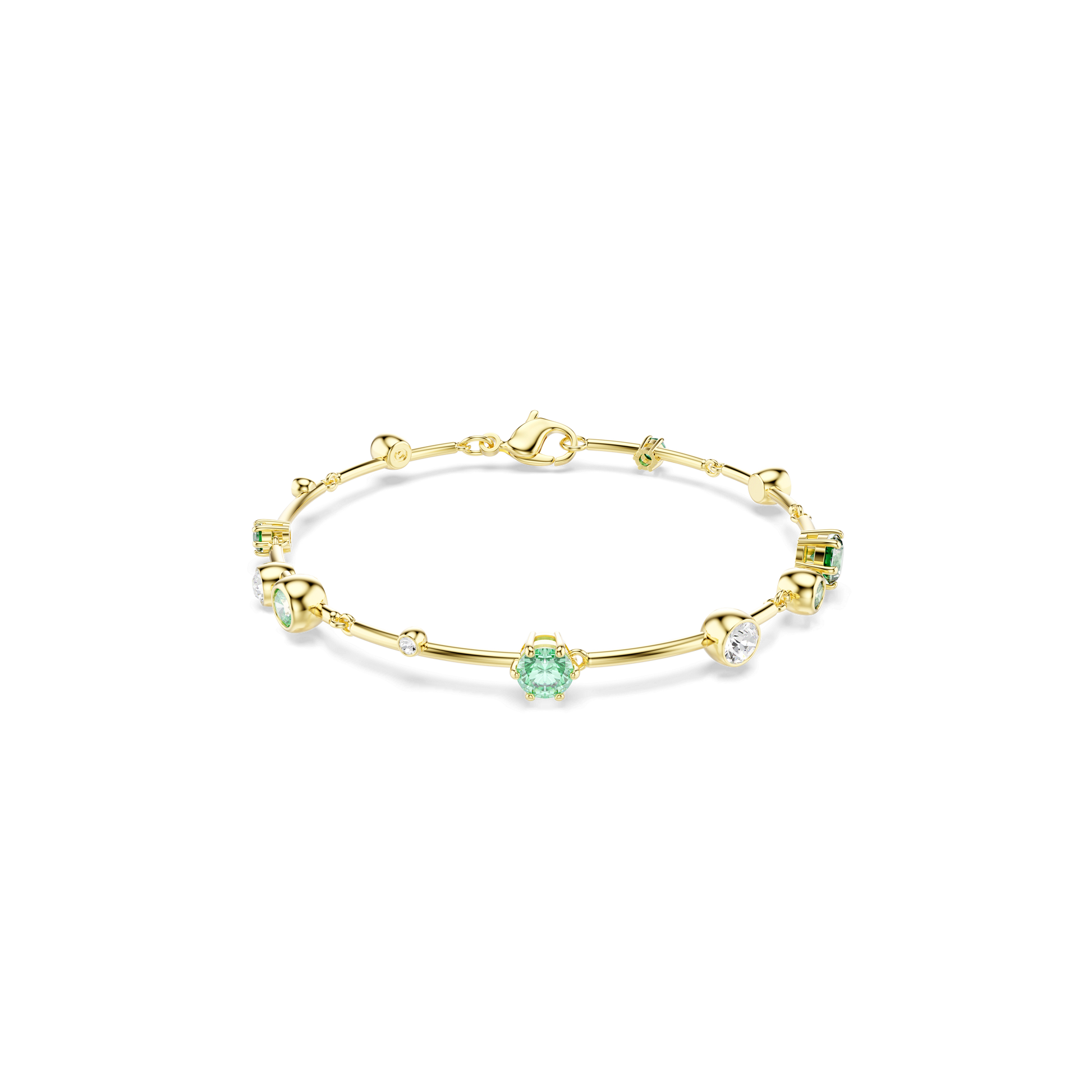 Constella bracelet, Mixed cuts, Green, 18K gold finish