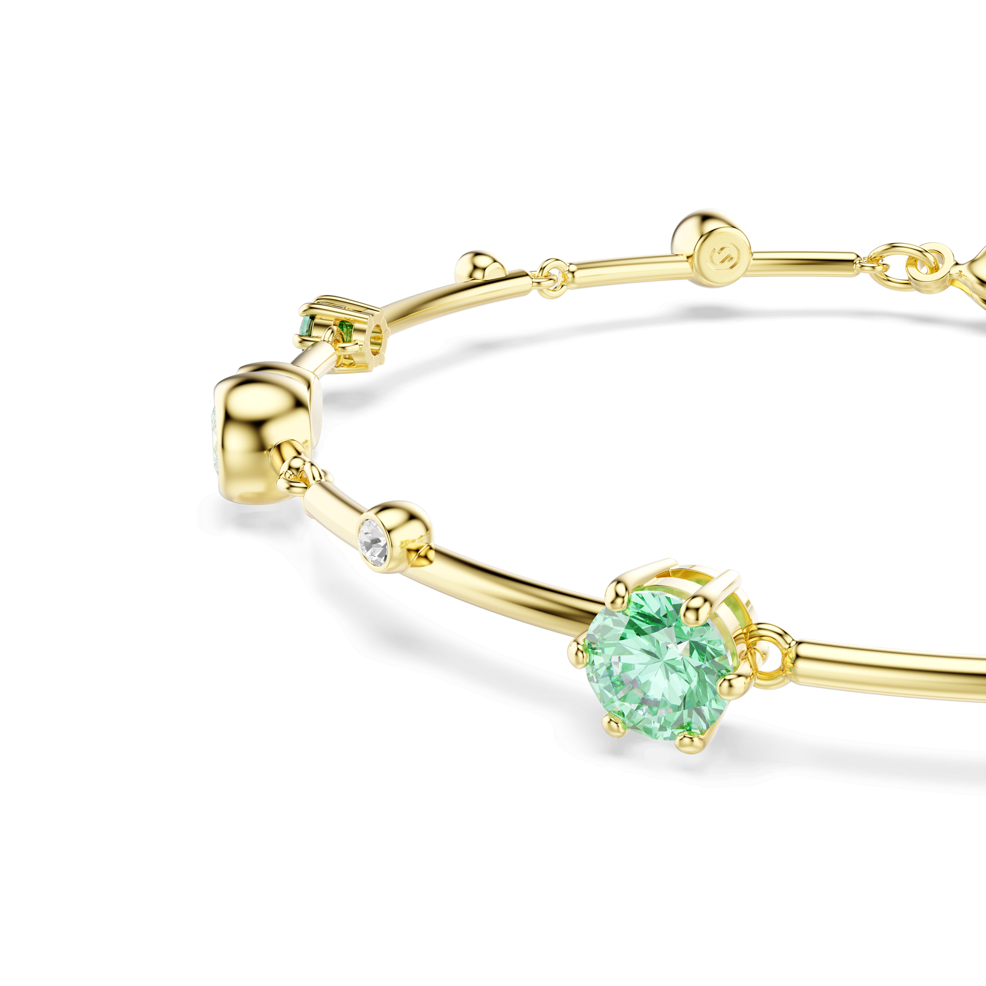 Constella bracelet, Mixed cuts, Green, 18K gold finish