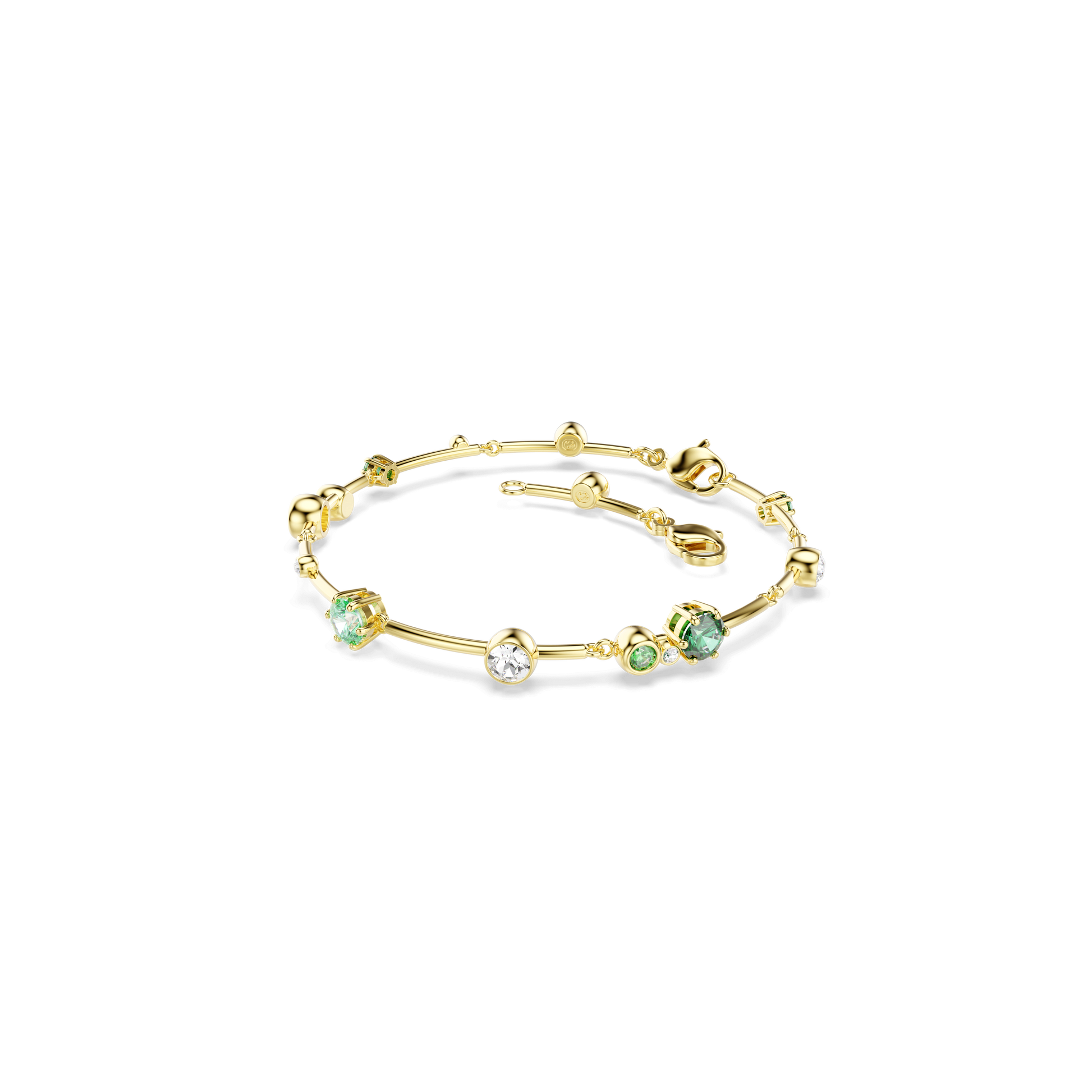 Constella bracelet, Mixed cuts, Green, 18K gold finish
