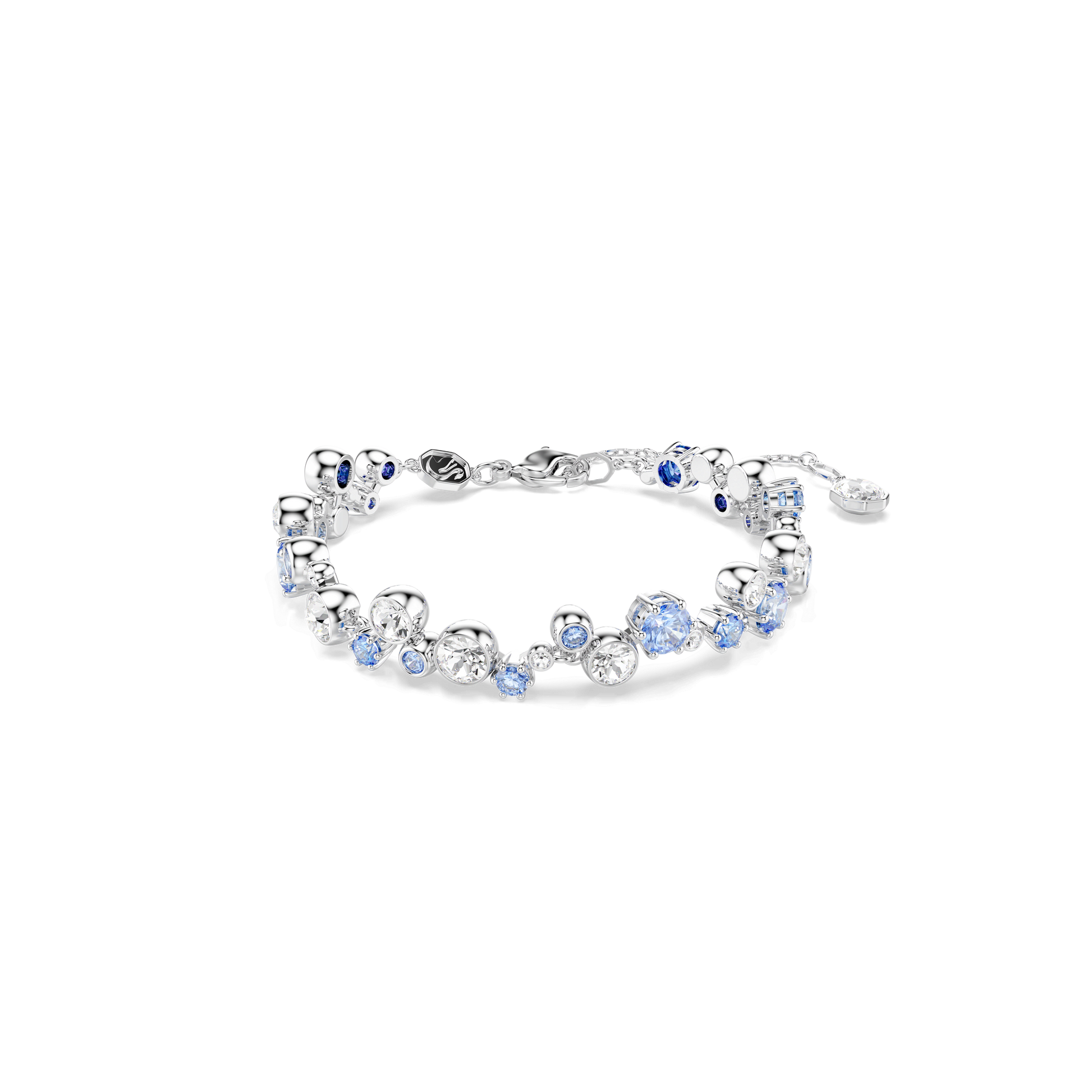 Constella bracelet, Mixed cuts, Blue, Rhodium plated