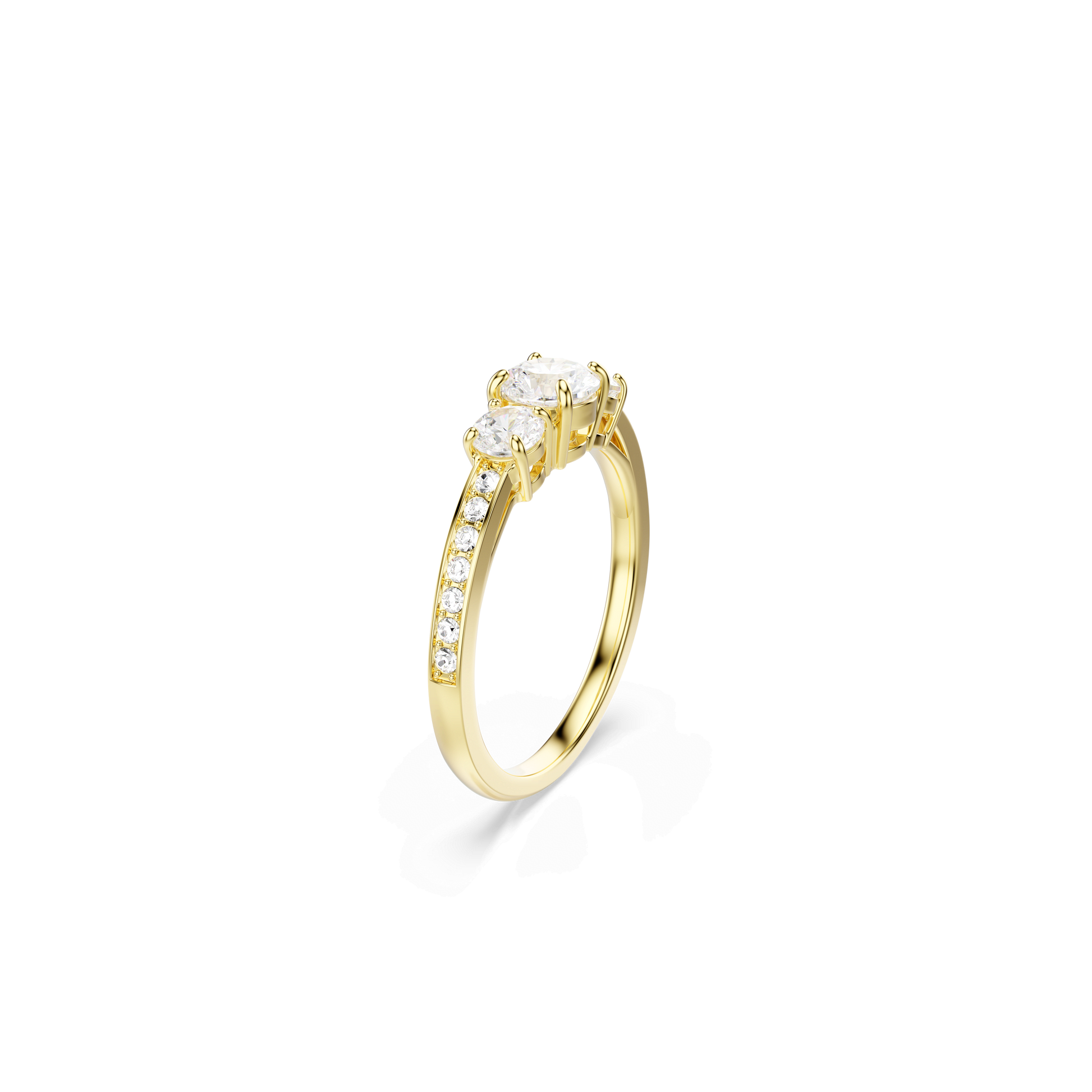 Stilla Attract ring, Round cut, White, 18K gold finish