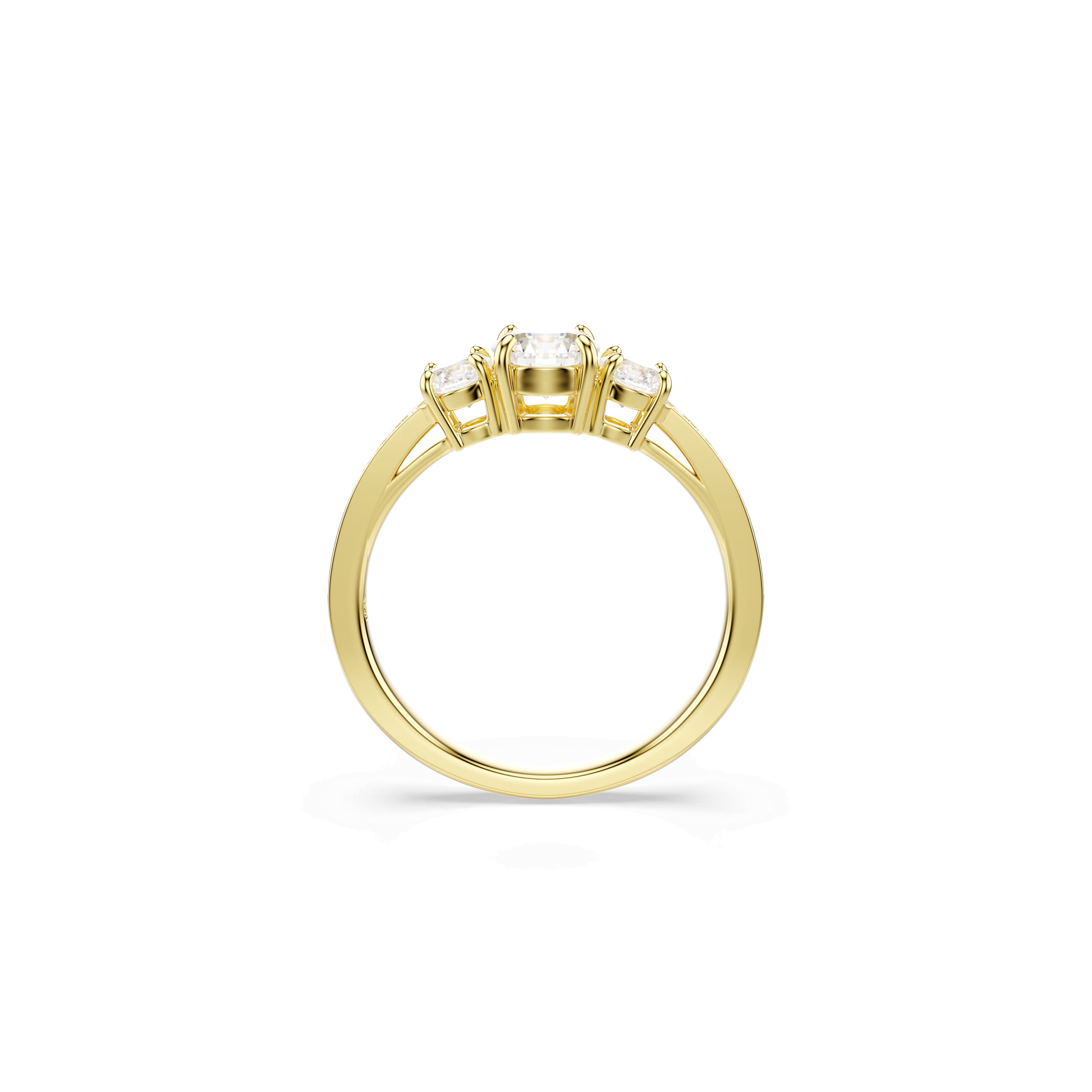 Stilla Attract ring, Round cut, White, 18K gold finish