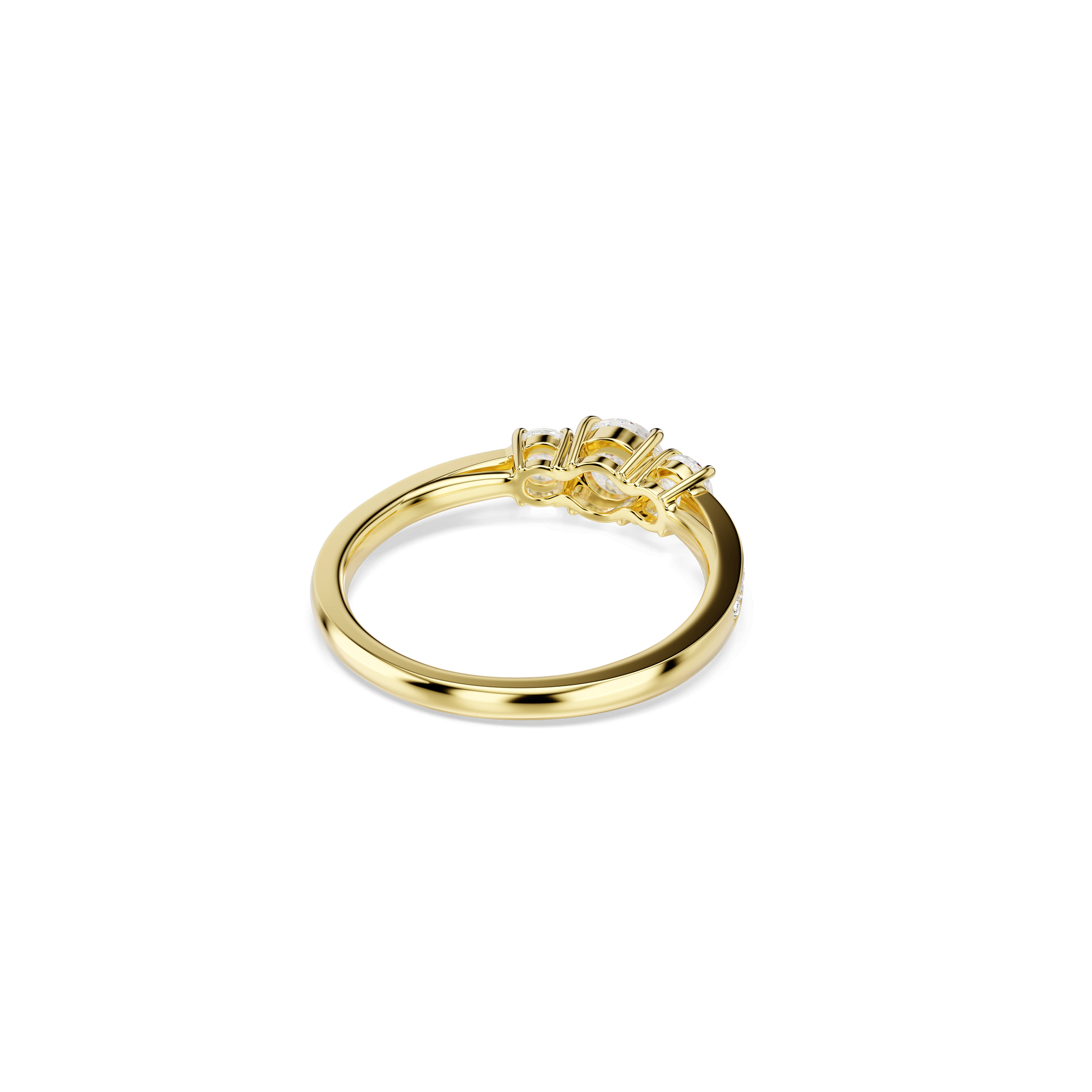Stilla Attract ring, Round cut, White, 18K gold finish