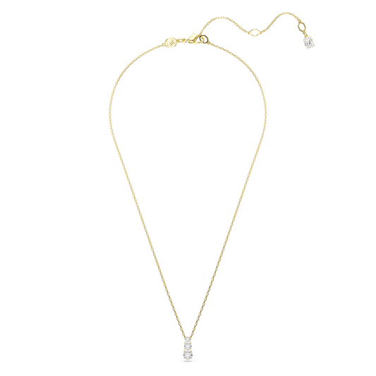 Stilla Attract pendant, Round cut, White, 18K gold finish