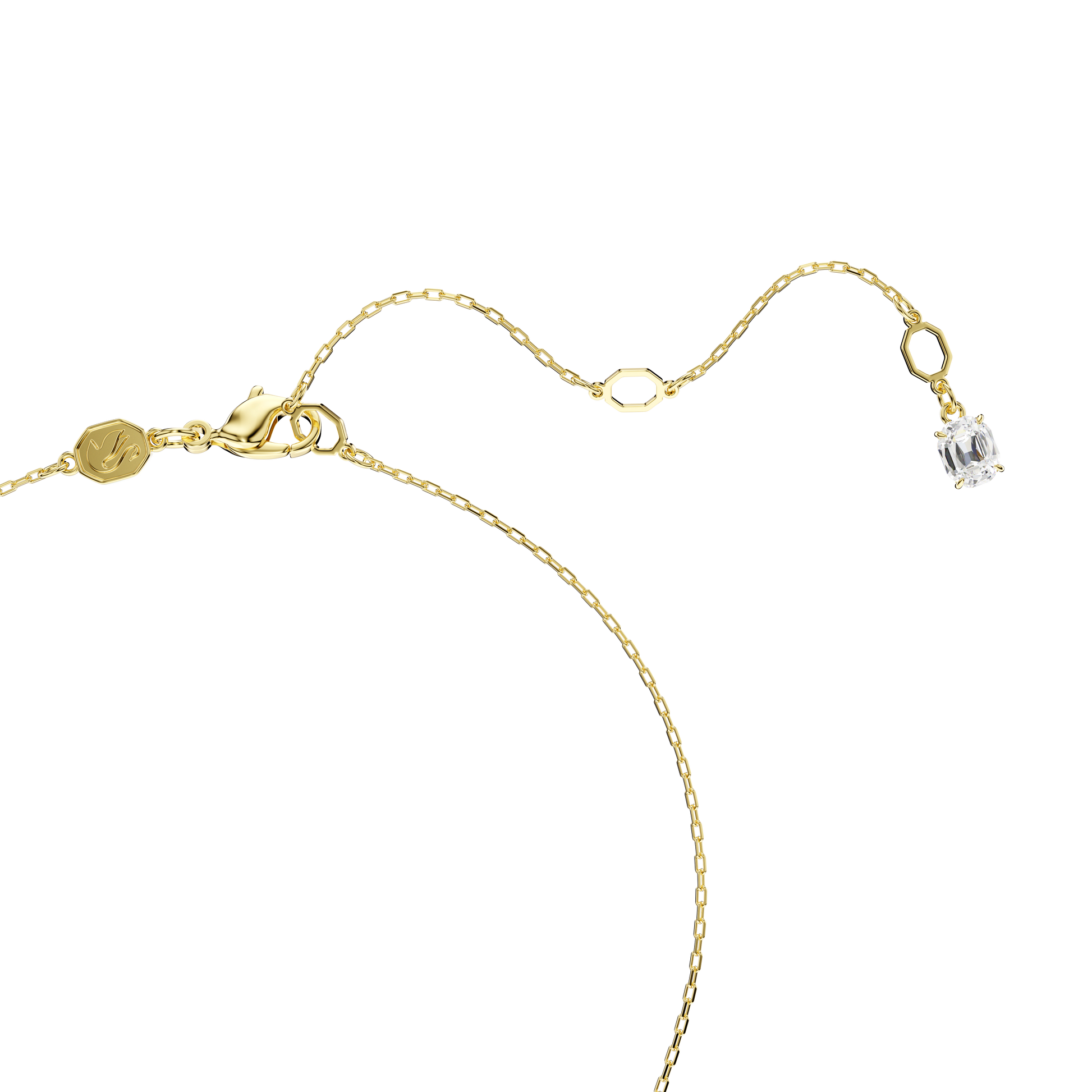 Stilla Attract pendant, Round cut, White, 18K gold finish