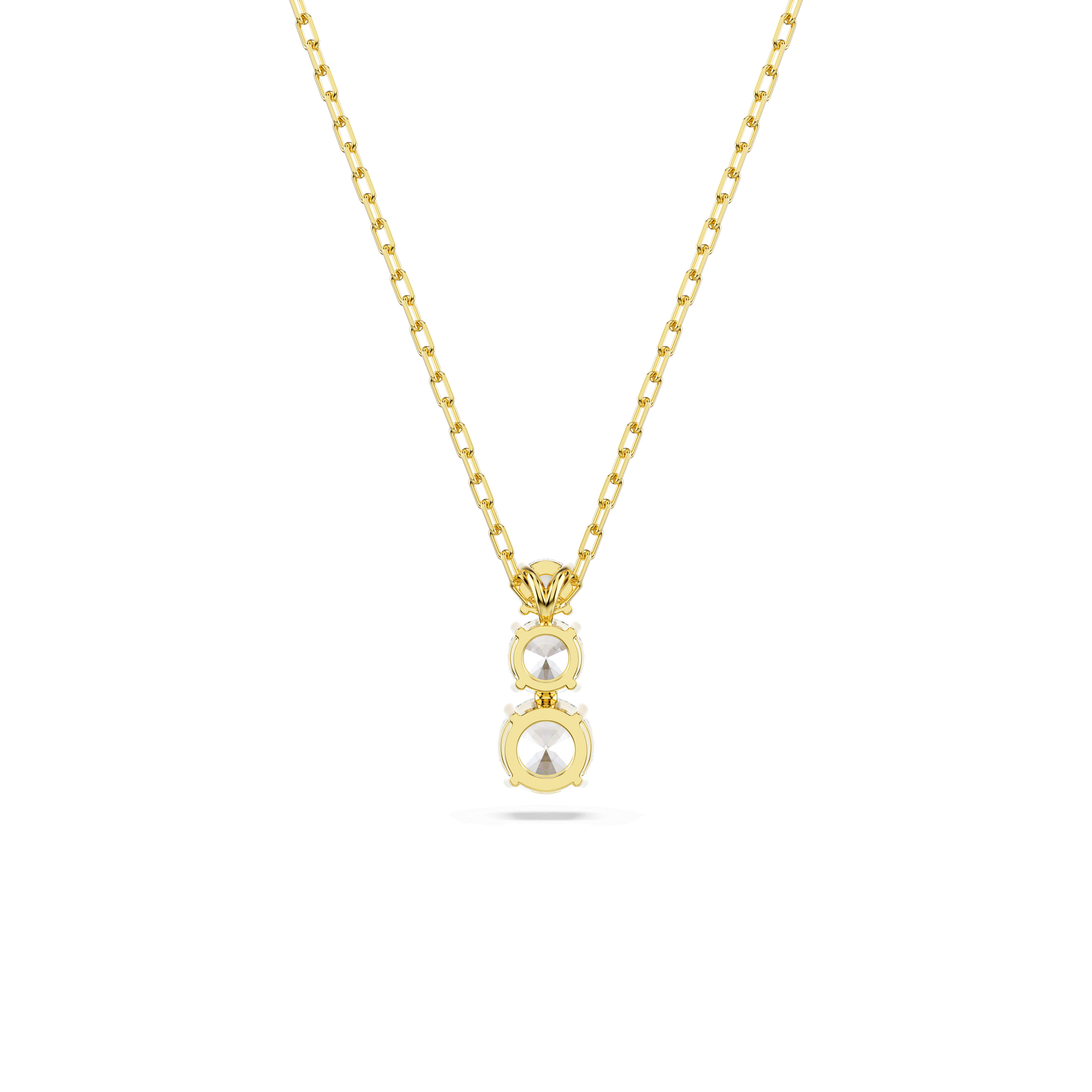 Stilla Attract pendant, Round cut, White, 18K gold finish