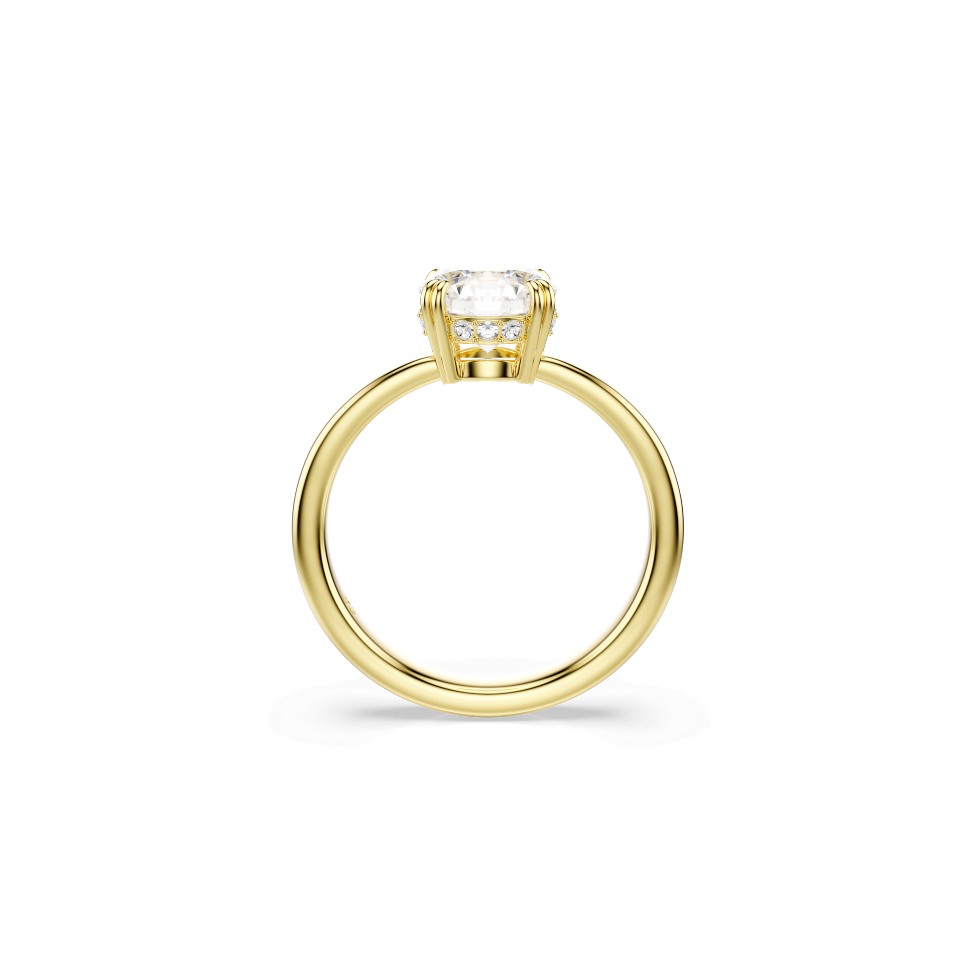 Stilla cocktail ring, Round cut, White, 18K gold finish