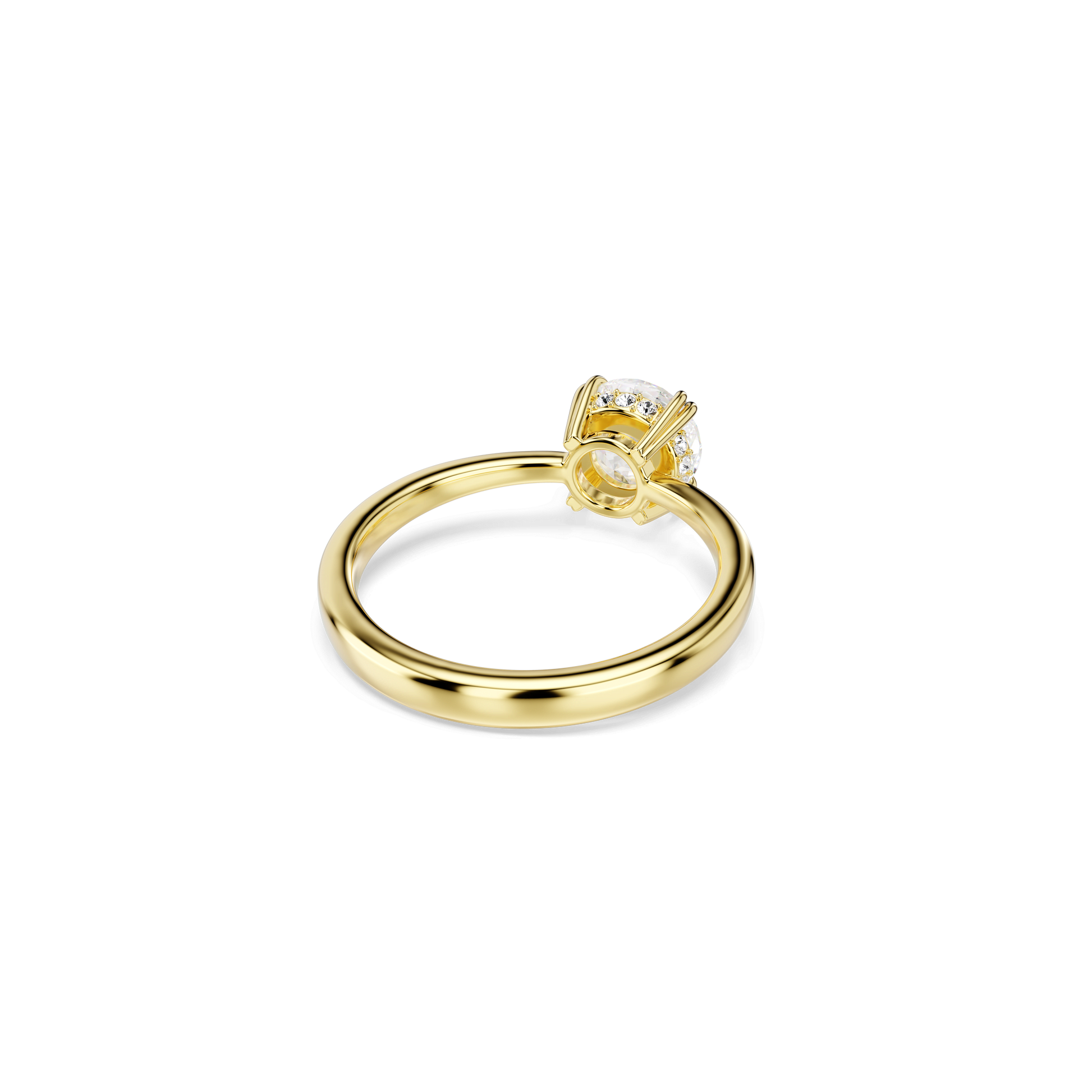 Stilla cocktail ring, Round cut, White, 18K gold finish
