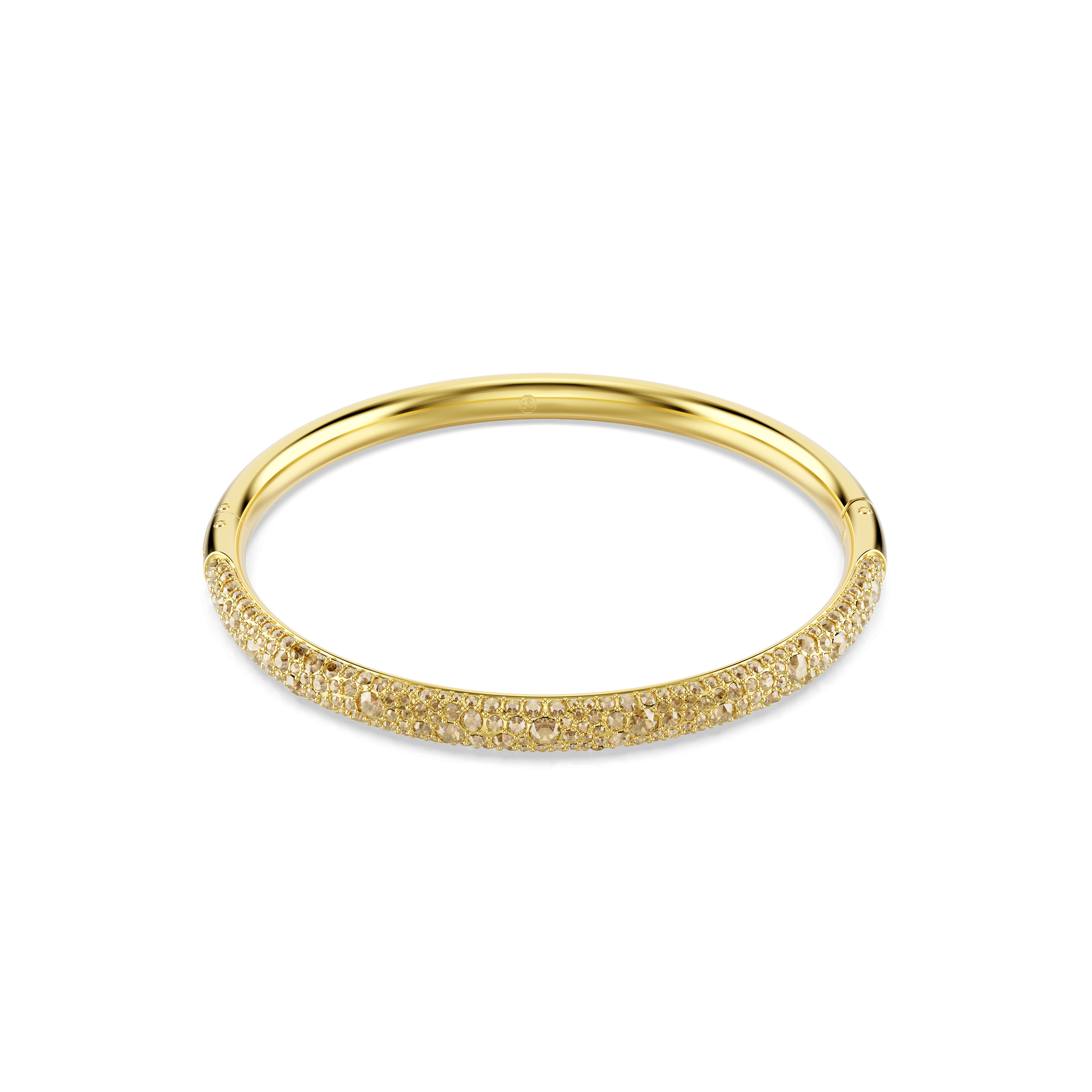 Sublima bangle, Snow pavé, Gold tone, 18K gold finish