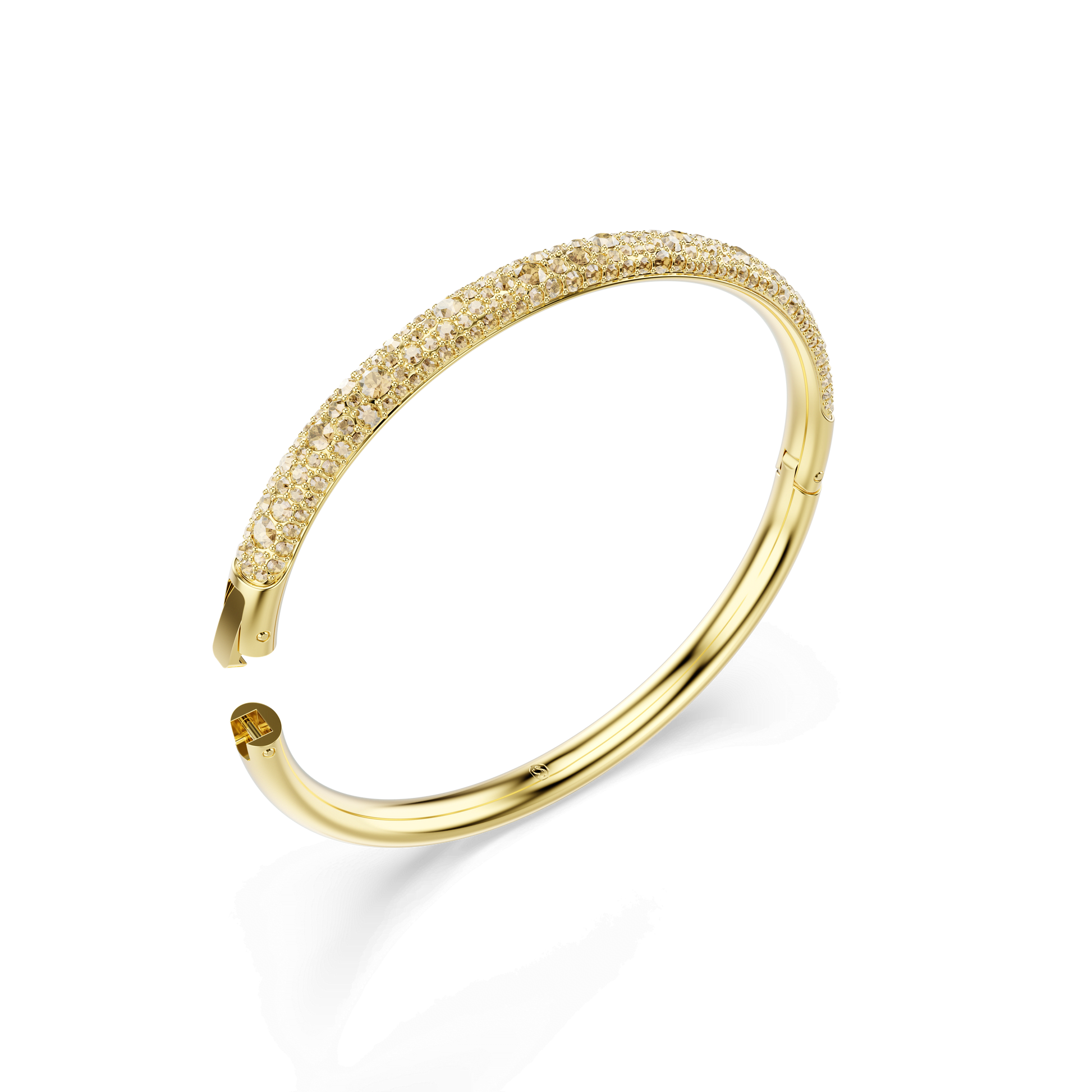 Sublima bangle, Snow pavé, Gold tone, 18K gold finish