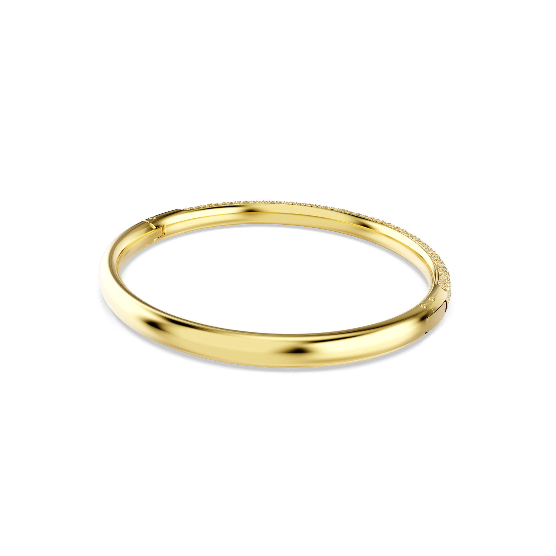 Sublima bangle, Snow pavé, Gold tone, 18K gold finish